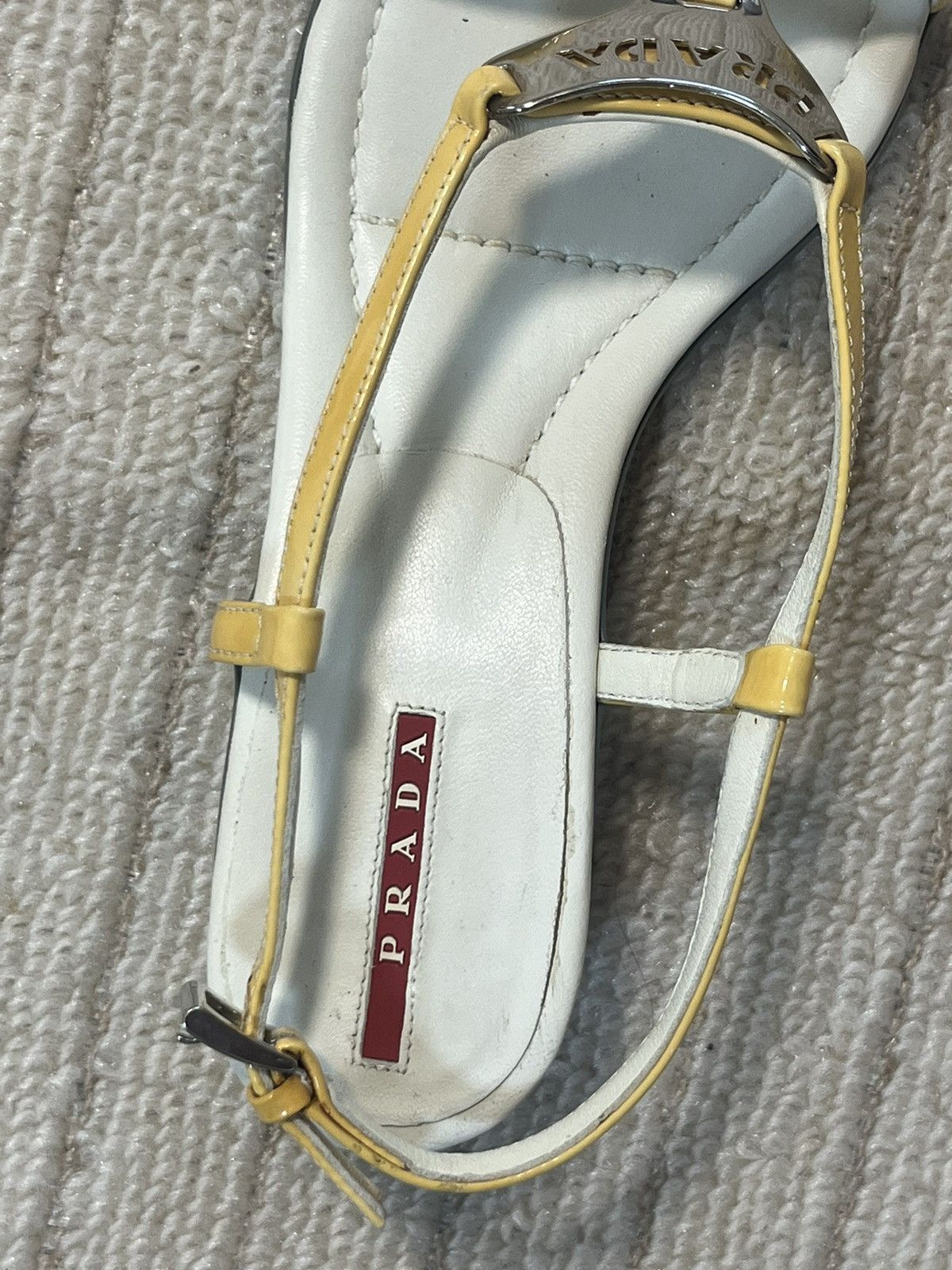 Prada Prada yellow kitten heel with silver plate Size US 6 / IT 36 - 6 Thumbnail