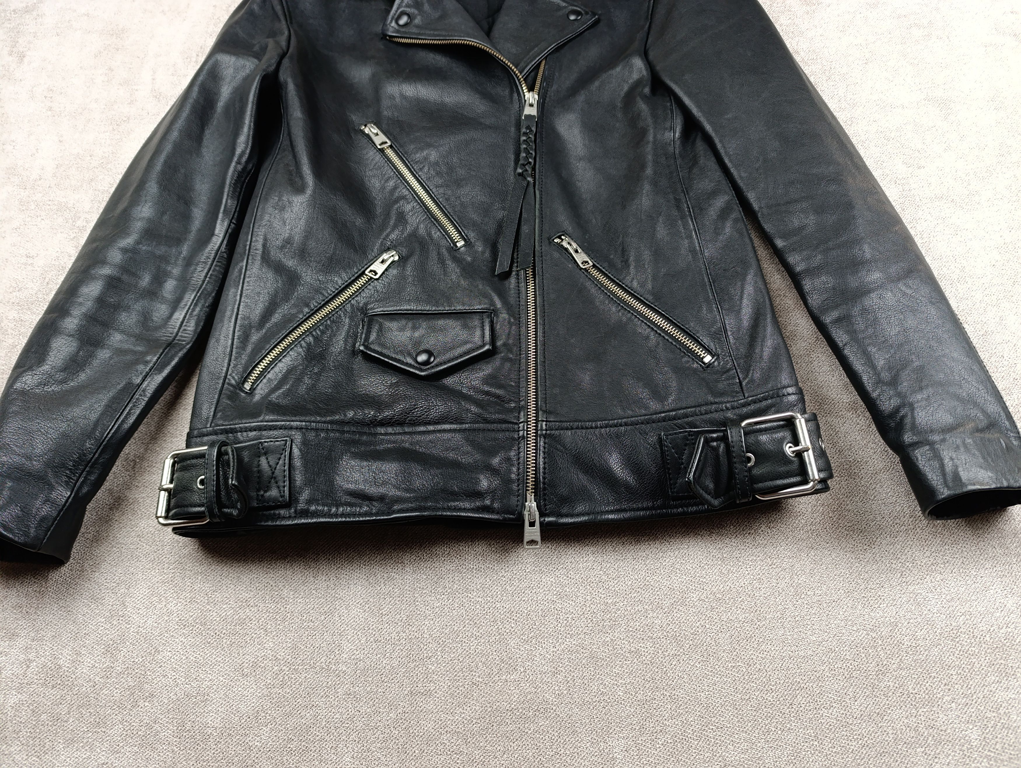Allsaints ALLSAINTS SHERWOOD BIKER WOMENS BLACK JACKET SIZE S Size S / US 4 / IT 40 - 3 Thumbnail
