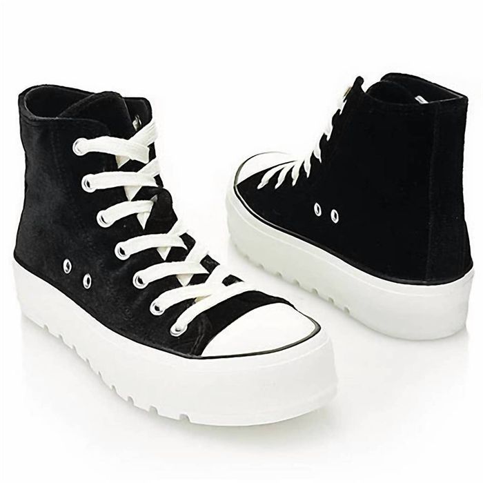 Designer CORKYS FOOTWEAR High Top Velvet Sneaker In Black Grailed