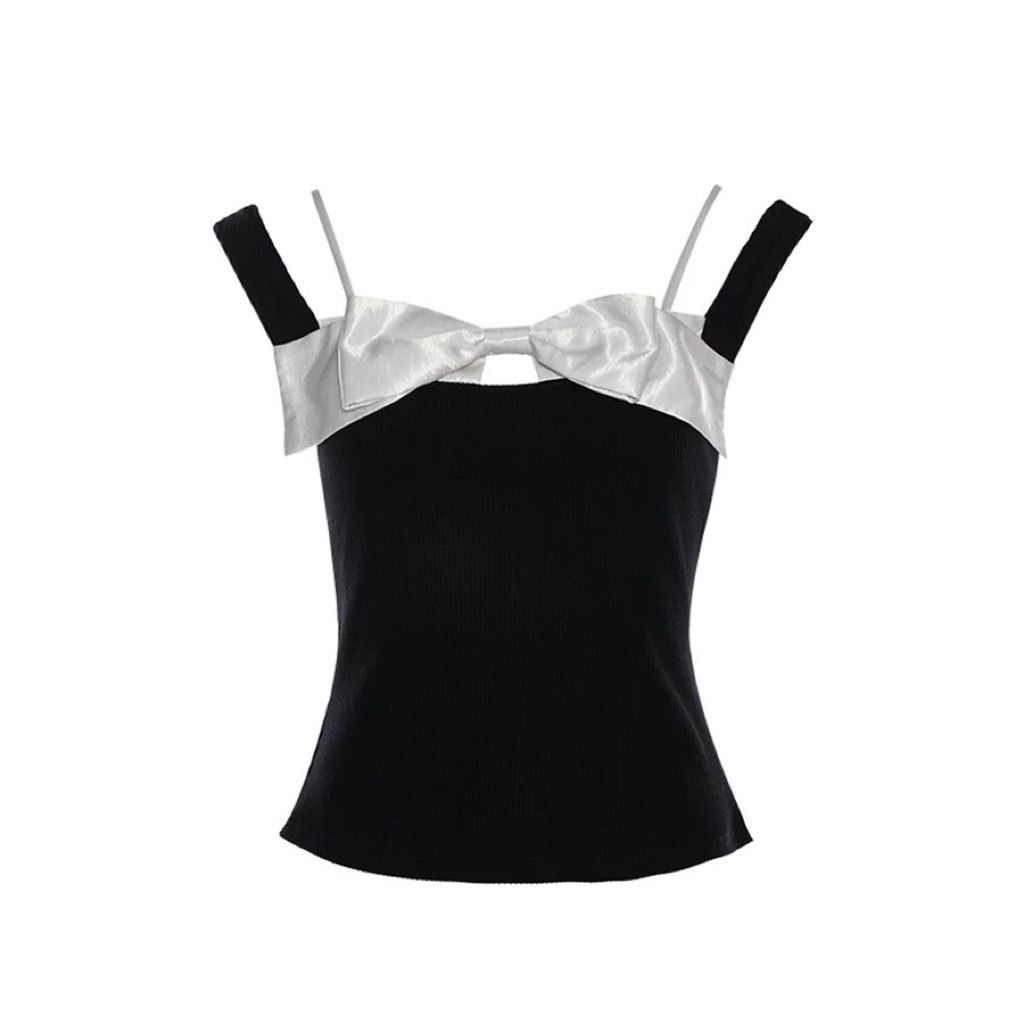 Zara 100% Cotton Satin Bow Tie Tank Top Size S / US 4 / IT 40 - 3 Thumbnail