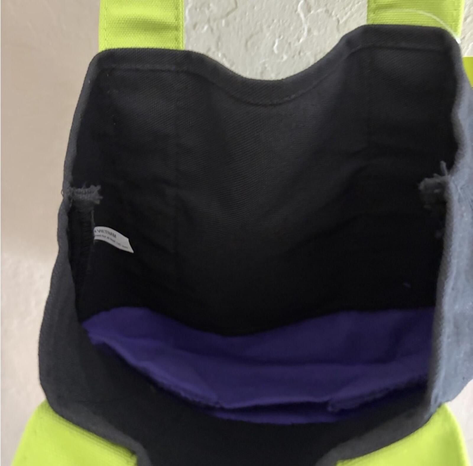 Other New Trader Joe's Black and Purple Tote with Green Handles Size ONE SIZE - 4 Thumbnail
