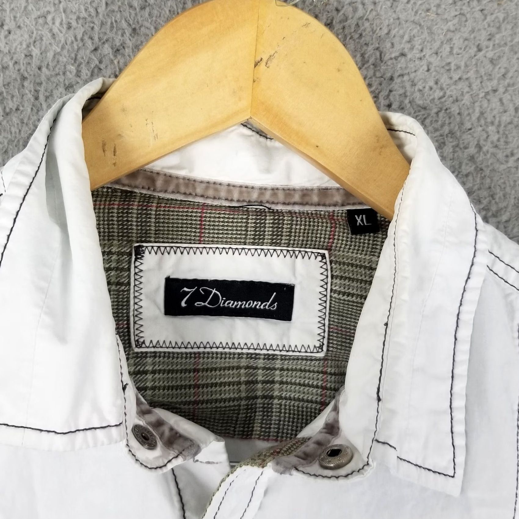 Vintage 7 Diamonds Shirt Men XL Cyber Tech Division Logo Pockets Button-Up Casual Shirt Size US XL / EU 56 / 4 - 4 Thumbnail