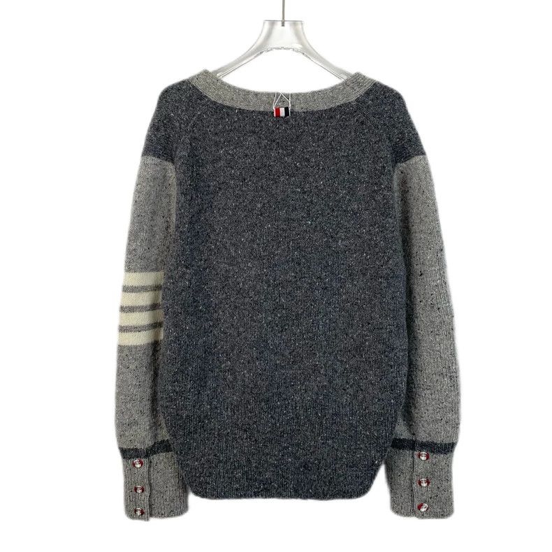 Thom Browne Thom Browne Gray classic four-bar buckle wool knitted cardi Size US S / EU 44-46 / 1 - 2 Thumbnail
