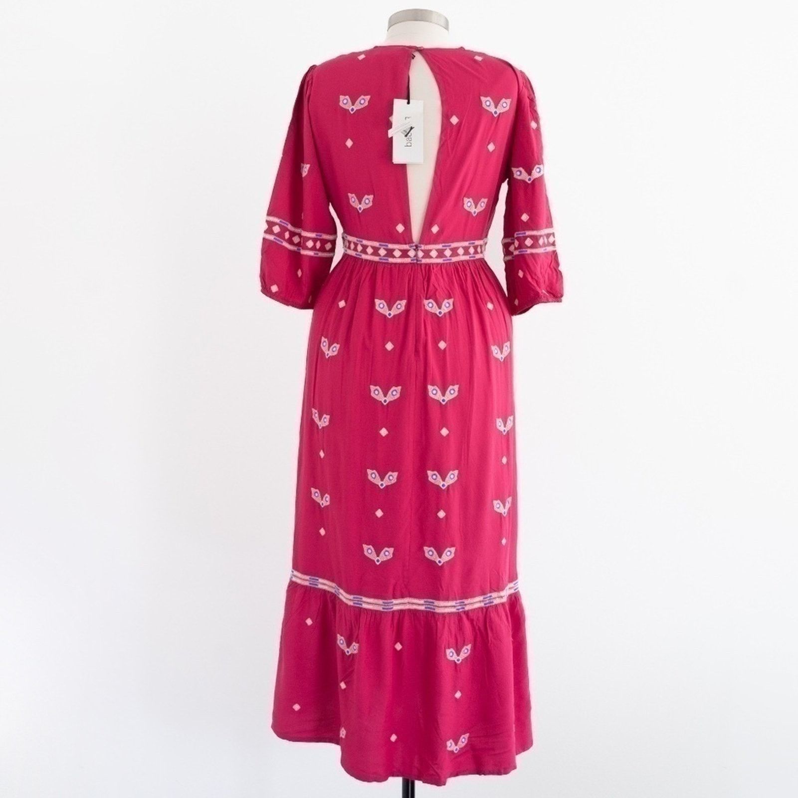 ba&sh ba&sh. Java Embroidered Boho Midi Dress. Size L / US 10 / IT 46 - 4 Thumbnail