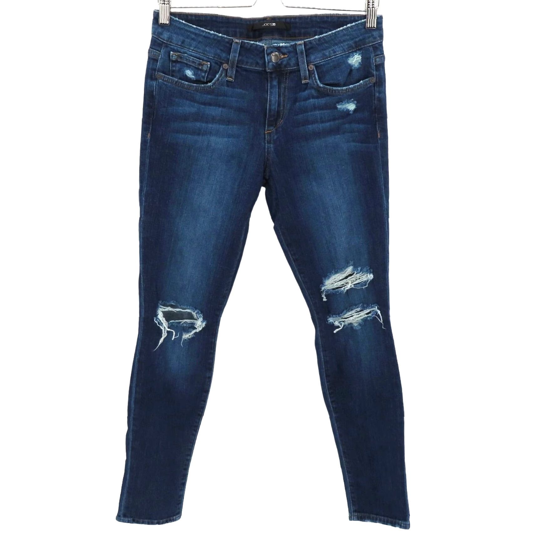 Vintage Joes Jeans Women 29 The Skinny Denim Jeans Distressed 5-Pocket Blue Cotton Blend Regular Rise Mid 8.5-10.5in Vintage No Size 29" - 2 Thumbnail