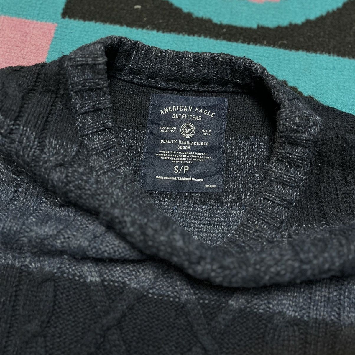 American Eagle Outfitters × Vintage Vintage Knit Sweater American Eagle Outfits Stripe Navy Size US S / EU 44-46 / 1 - 3 Thumbnail