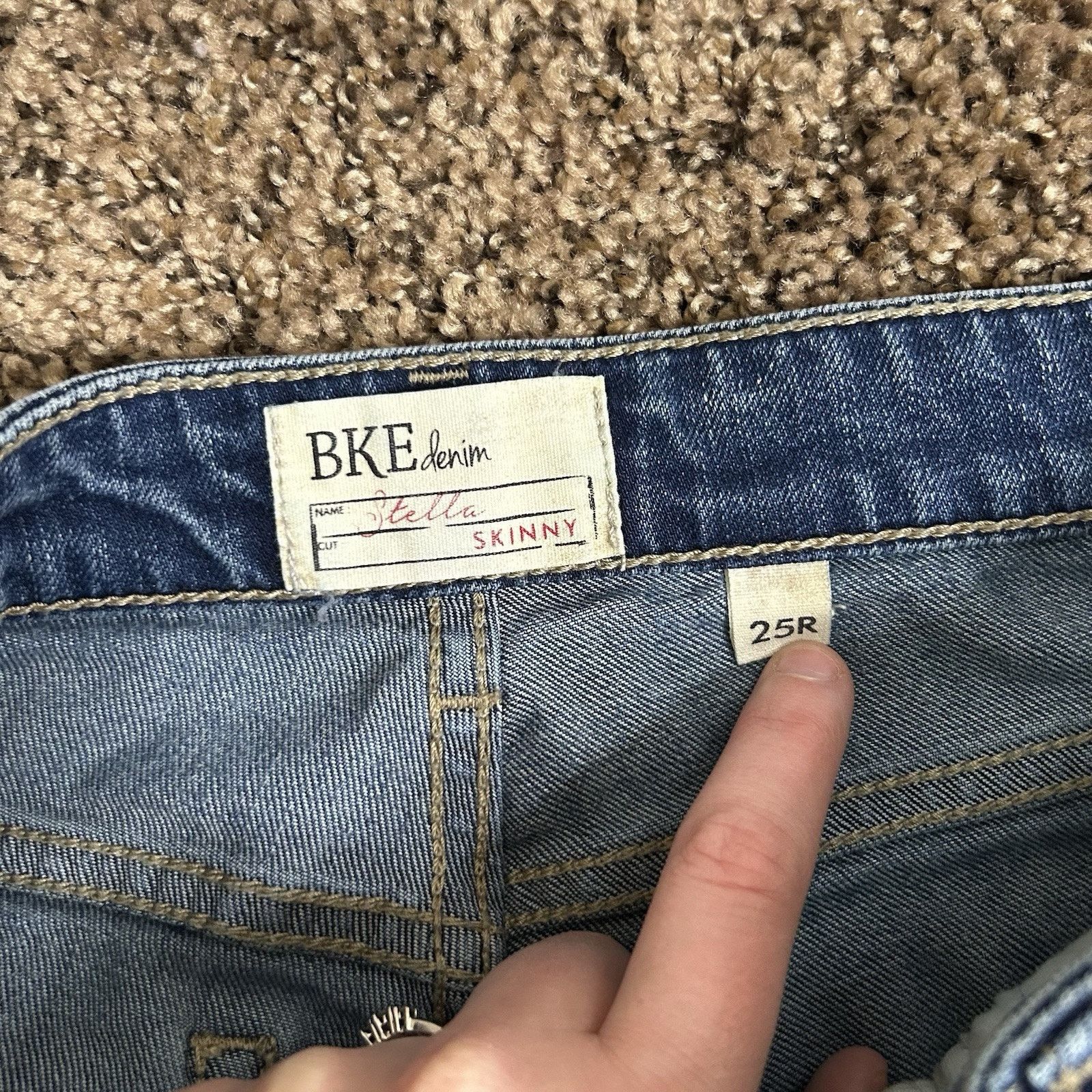 BKE BKE Stella Skinny Womens Size 25R Medium Wash Denim Low Rise Size 25" / US 0 / IT 36 - 4 Thumbnail