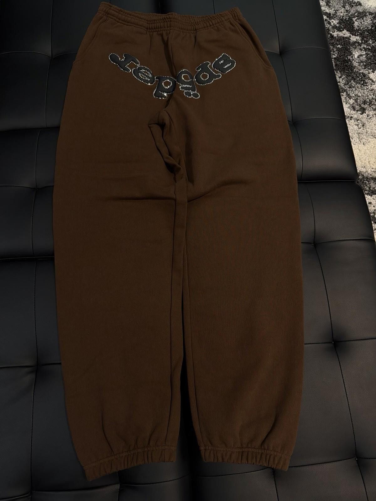 Sp5der Size M - Sp5der Worldwide Brown Crystal Sweatpants Spider Size US 32 / EU 48 - 2 Thumbnail