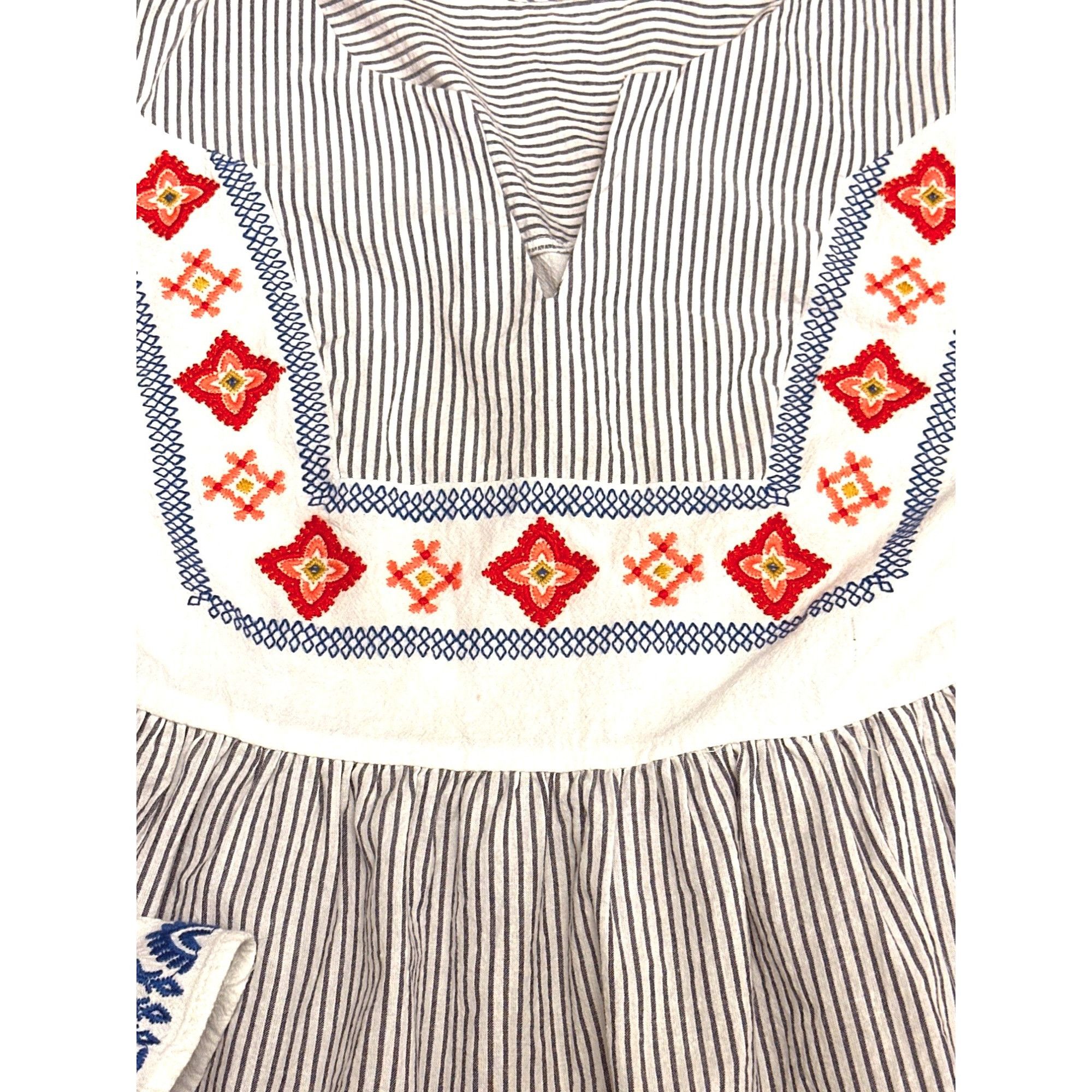 Other CCC Striped Bohemian Embroidered Long Sleeve Blouse V Neck P Size S / US 4 / IT 40 - 5 Thumbnail