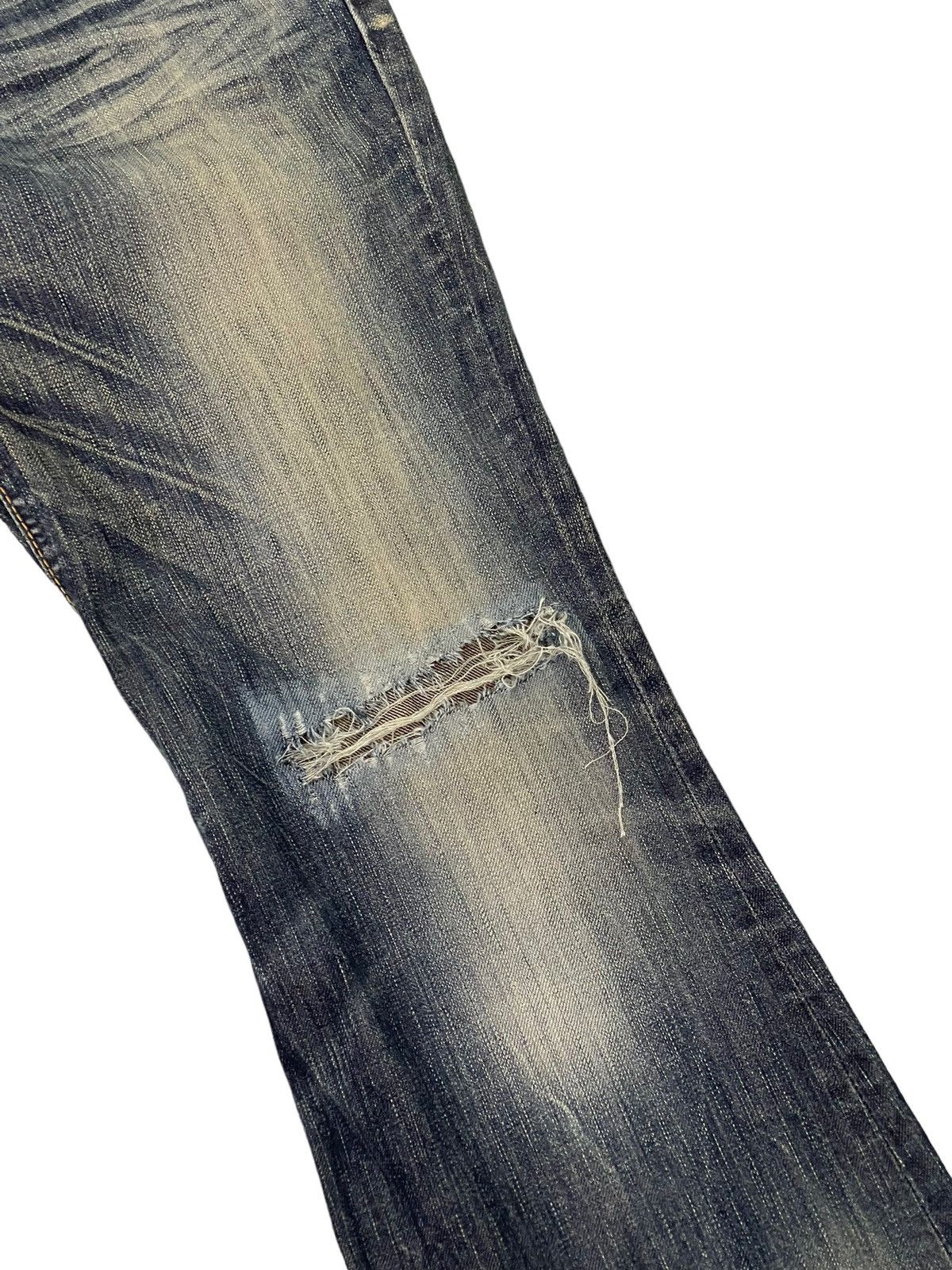 Japanese Brand Flare Jeans Edwin Japan Distress Low Rise Boot Cut 7🟦0 Size US 30 / EU 46 - 7 Thumbnail