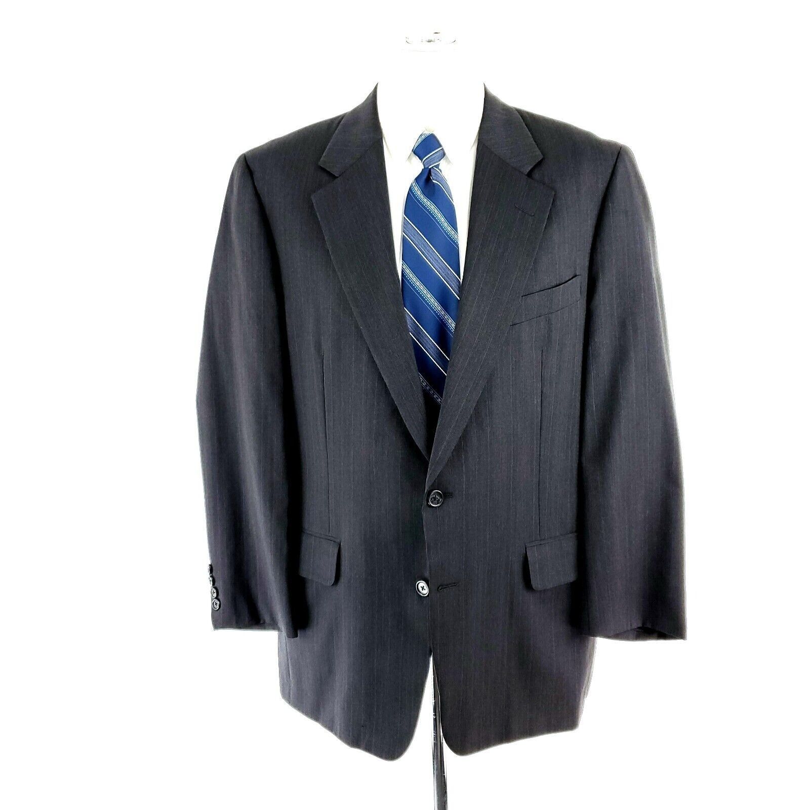 Hickey Freeman Hickey Freeman Wool 2 Button 2 Piece Suit 42R Gray W/ Purple Size 42R - 4 Thumbnail