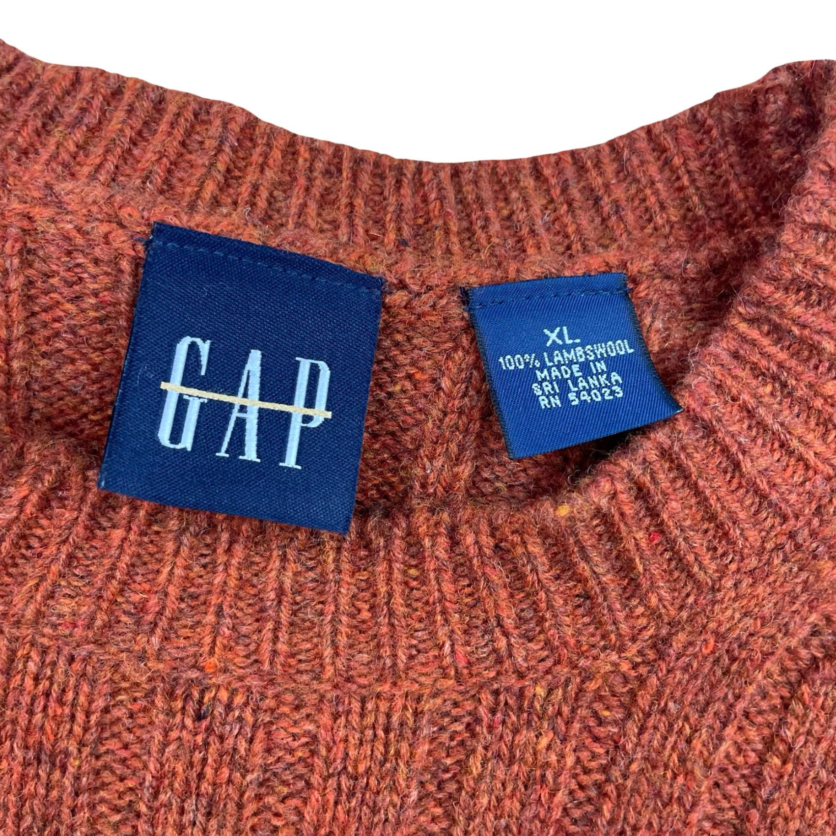 Gap GAP Men’s VTG Ribbed Pullover Sweater Orange XL Chunky-Knit Crew Neck Wool Shirt Size US XL / EU 56 / 4 - 3 Thumbnail