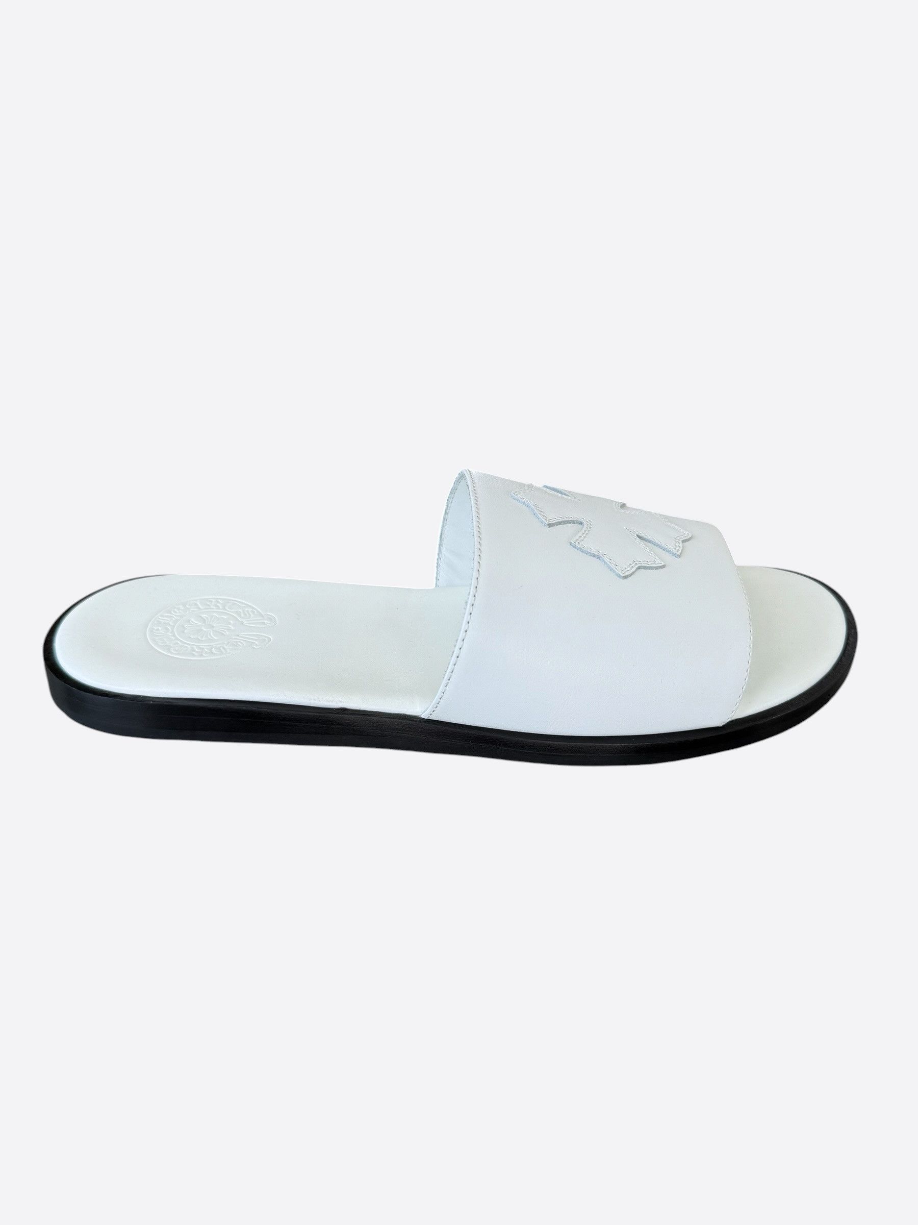 Chrome Hearts Chrome Hearts White Cross Patch Slides Size US 10 / EU 43 - 1 Thumbnail