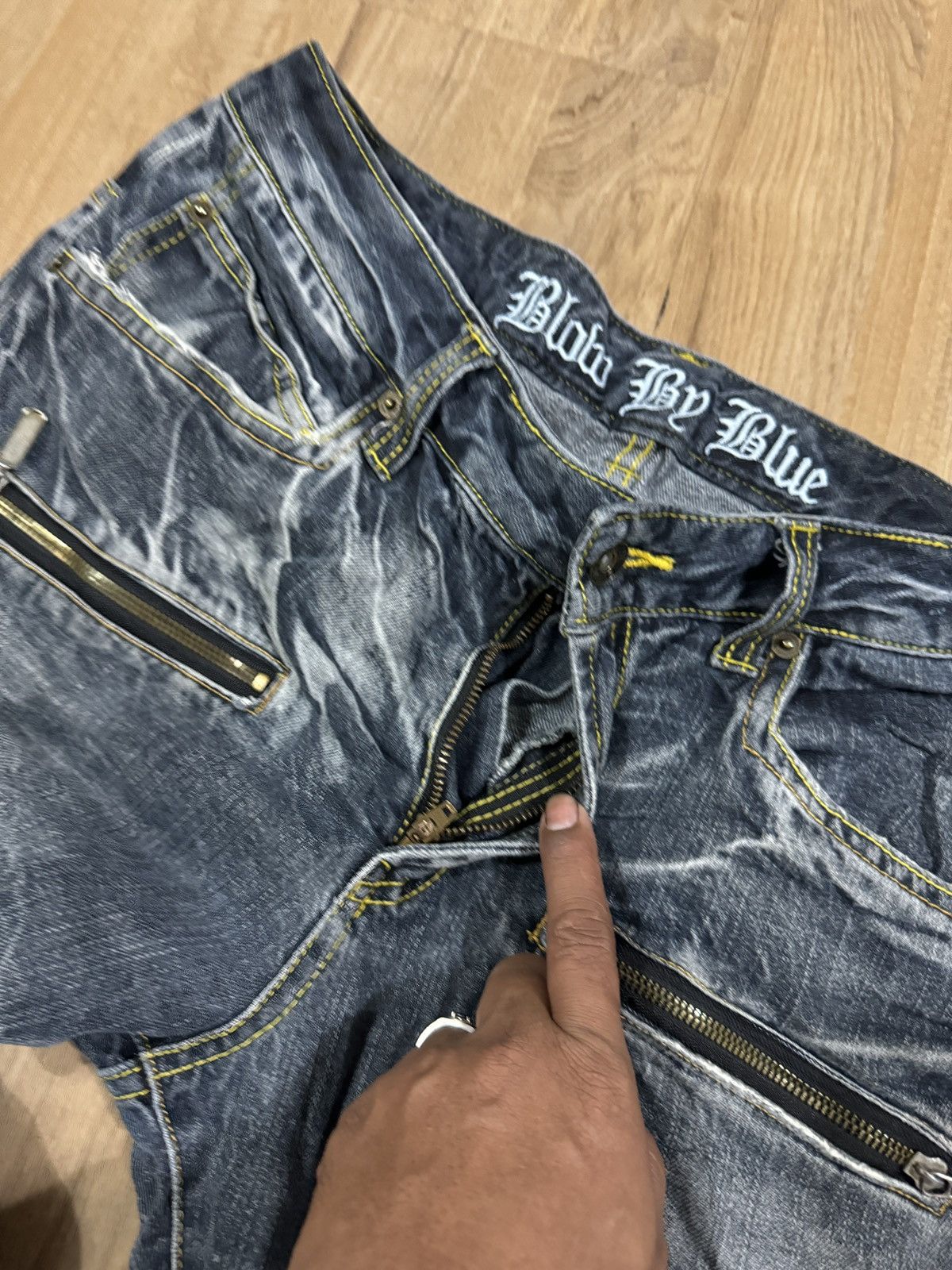 If Six Was Nine × Seditionaries BLOW BY BLUE FLARE JEANS Size US 35 - 3 Thumbnail