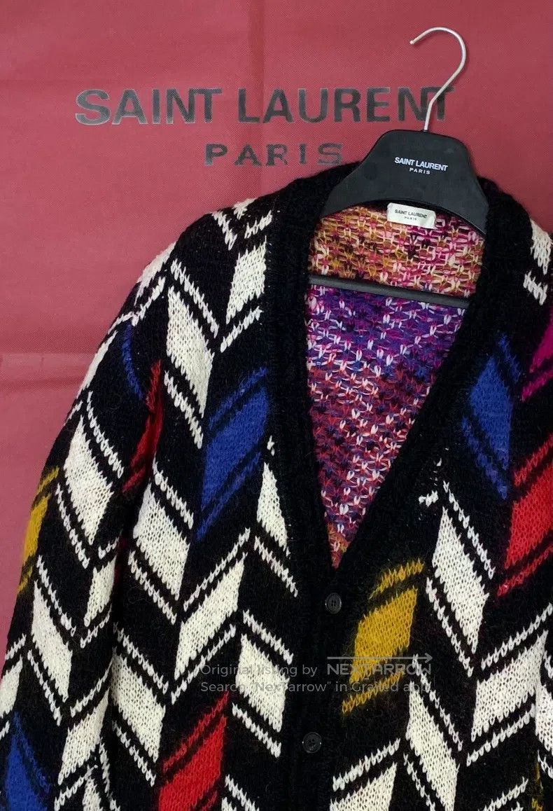 Saint Laurent Paris Saint Laurent Paris Color block mohair knit cardigan Size US M / EU 48-50 / 2 - 7 Thumbnail