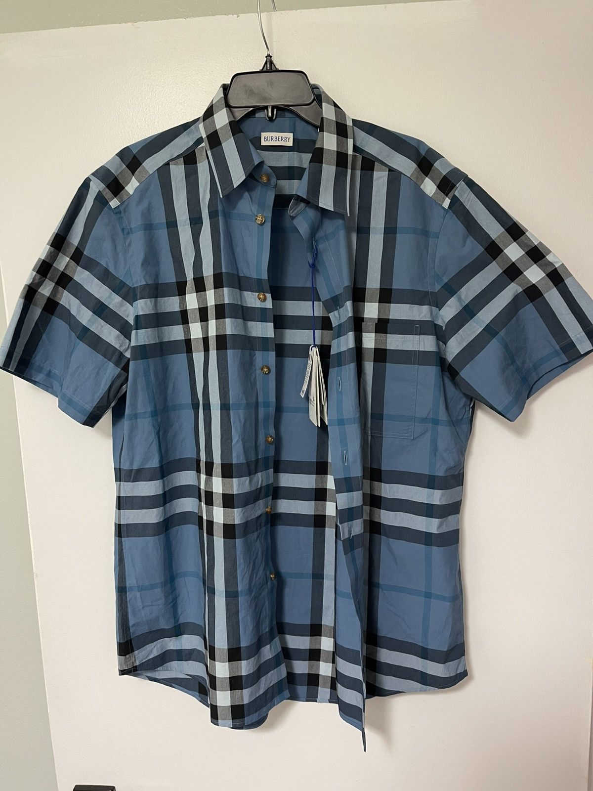 Burberry Burberry Men's Blue Plaid Shirt Size US L / EU 52-54 / 3 - 3 Thumbnail
