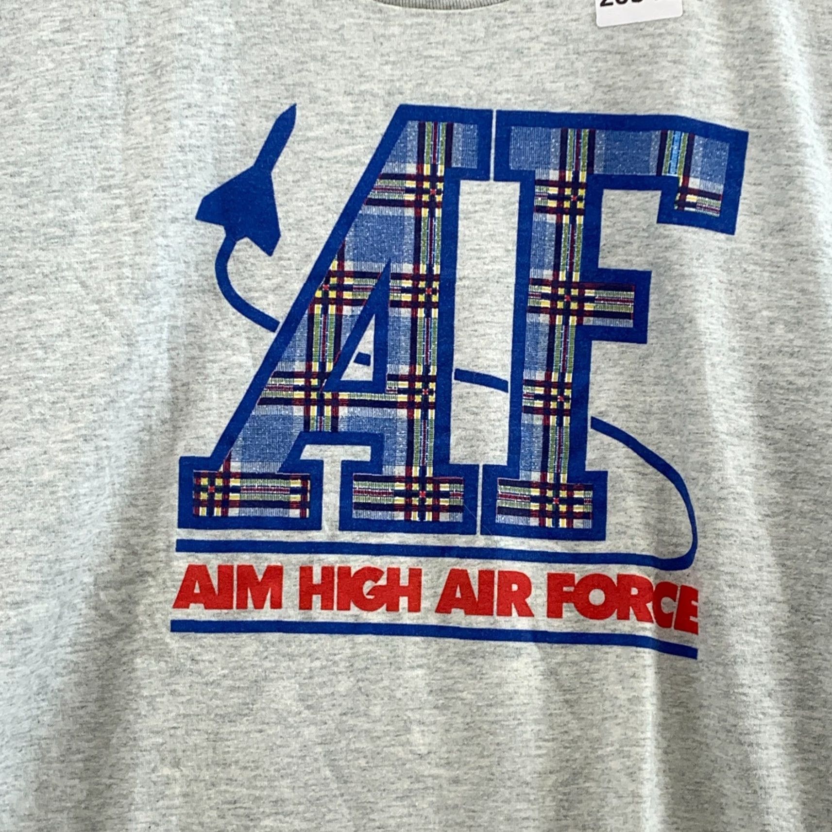 Fruit Of The Loom VINTAGE AIM High Air Force Shirt Gray Unisex Adults XL 23x30 90s Cotton Blend Fruit of the Loom T-Shirt Men XL Size US XL / EU 56 / 4 - 7 Thumbnail