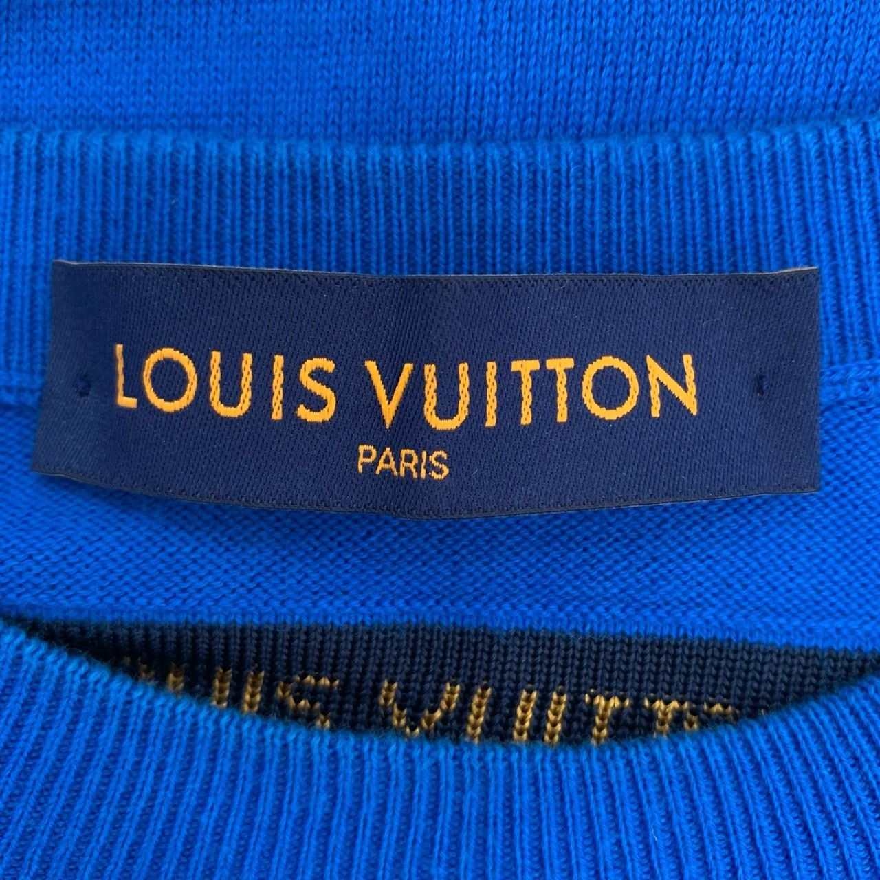 Louis Vuitton Louis Vuitton Logo Embroidery Round-Neck Blue Cotton Short-S Size L / US 10 / IT 46 - 2 Thumbnail