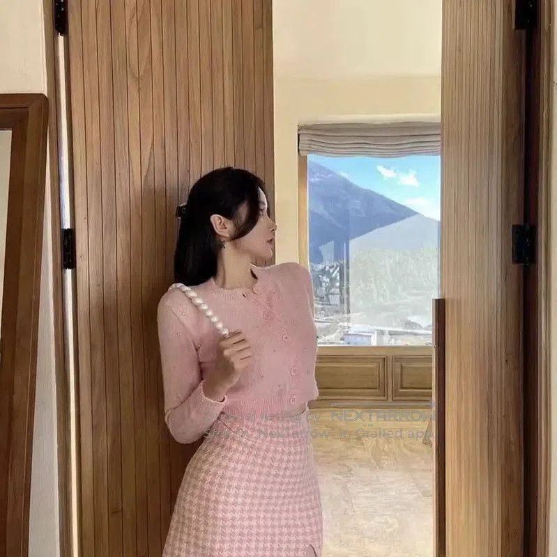 Miu Miu Miu Miu Light Pink Wool Logo Cardigan . Size L / US 10 / IT 46 - 9 Thumbnail