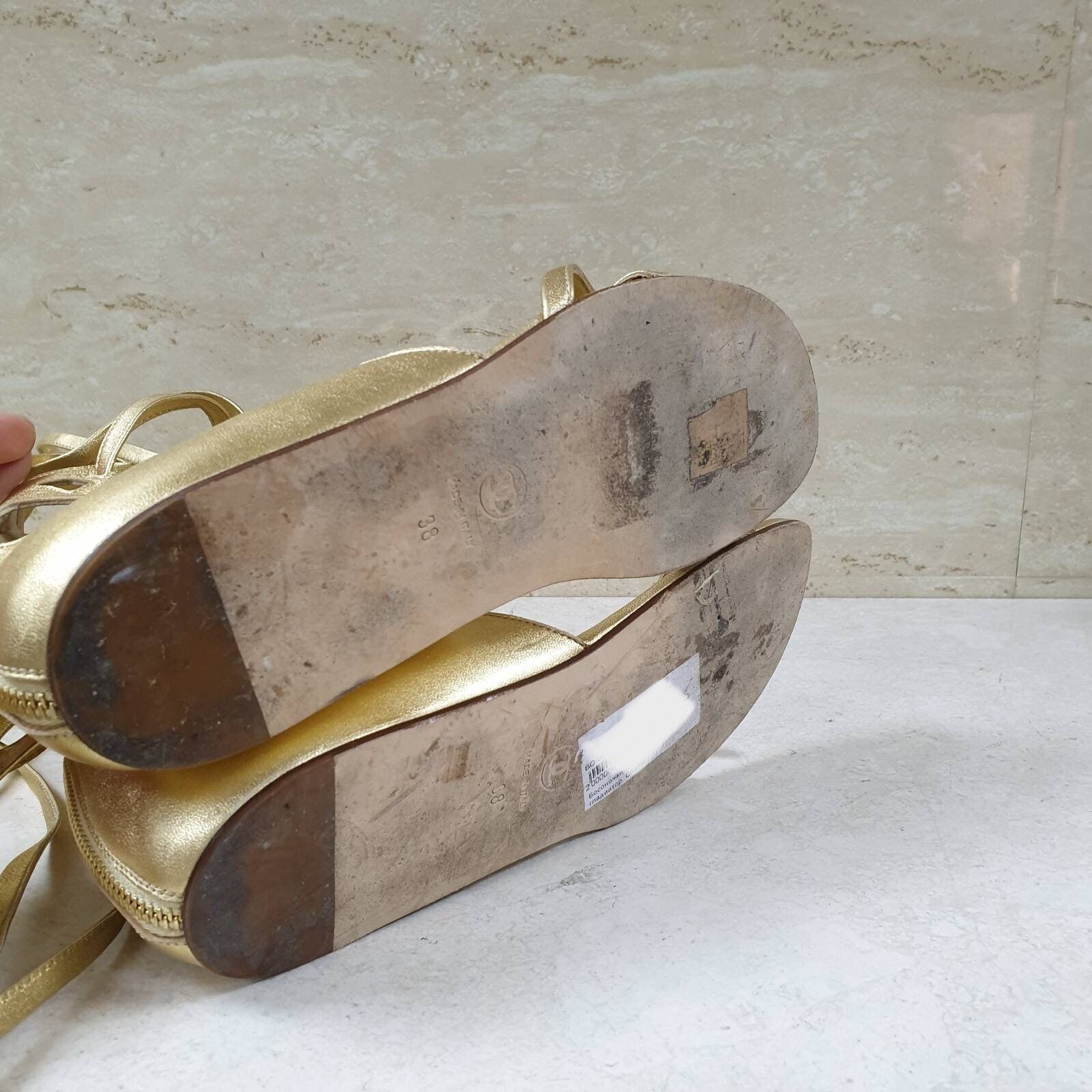 Chanel Chanel Gold Gladiator Sandals Sz.38 Size US 7 / IT 37 - 7 Thumbnail