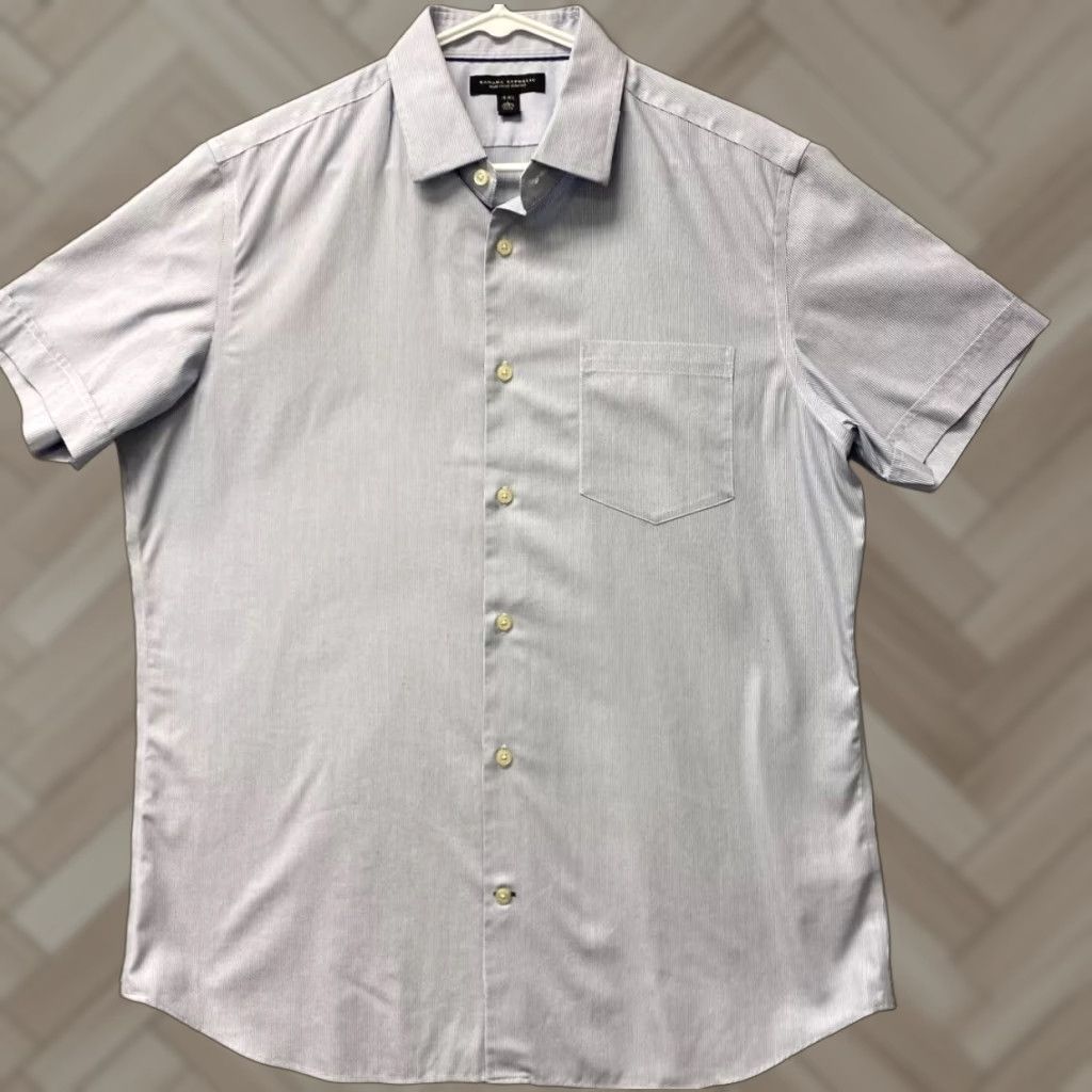 Banana Republic VINTAGE Banana Republic Button-Up Shirt Short Sleeve Adult Large Blue Slim Fit Beach Mens Size US L / EU 52-54 / 3 - 1 Thumbnail