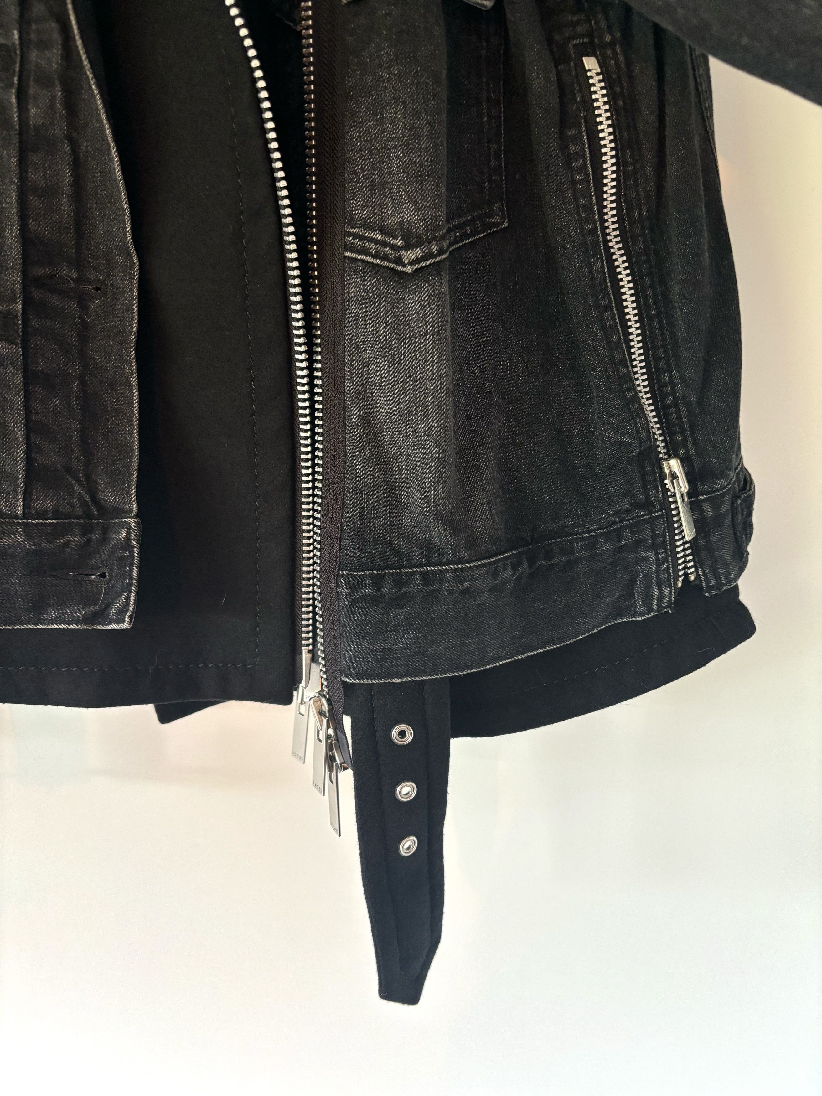 Sacai Sacai Black Wool & Denim Layered Jacket Size M / US 6-8 / IT 42-44 - 6 Thumbnail