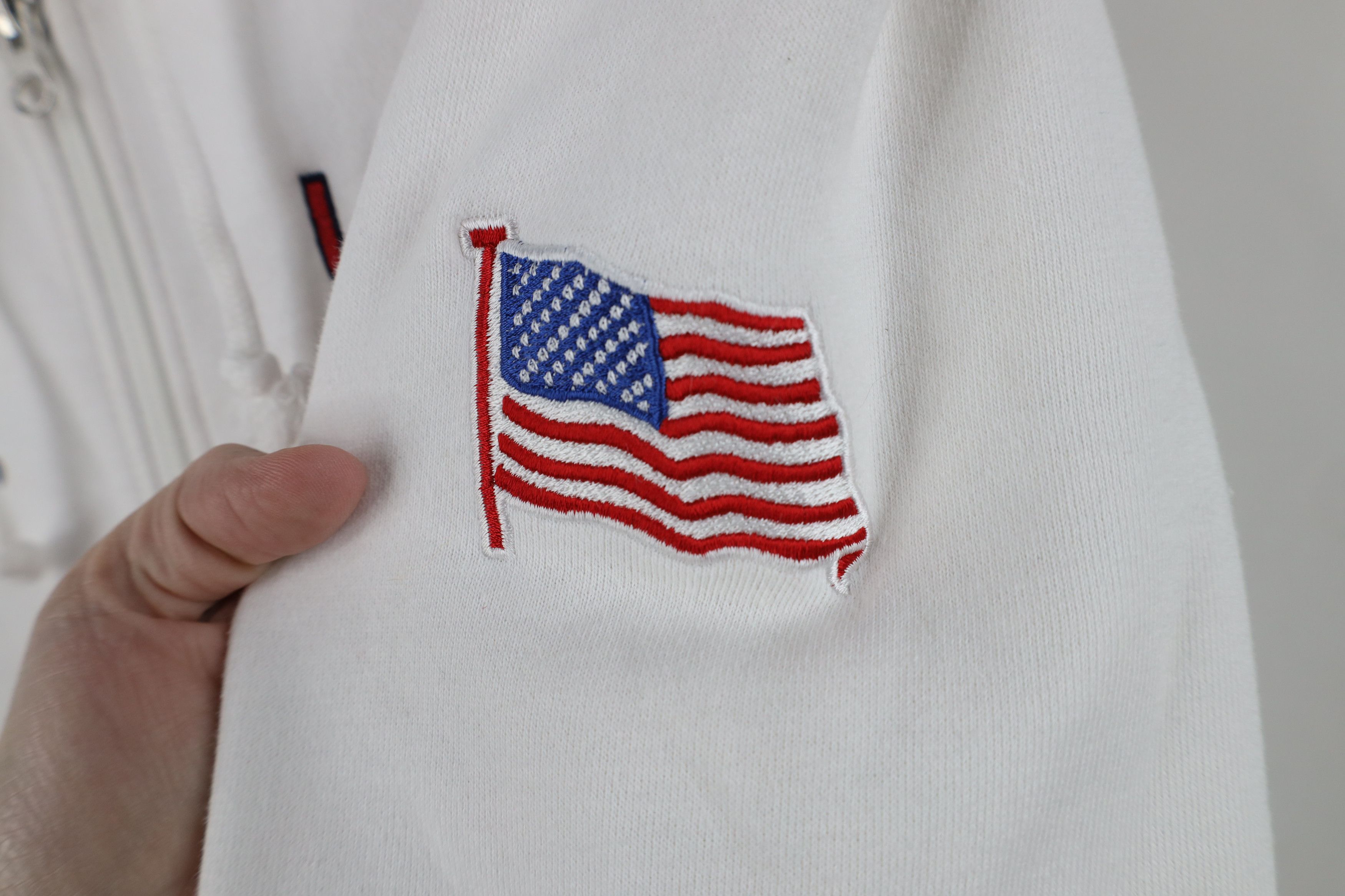 Vintage Vintage Y2K Roots Athens Greece Team USA Hoodie White Size XL / US 12-14 / IT 48-50 - 6 Thumbnail