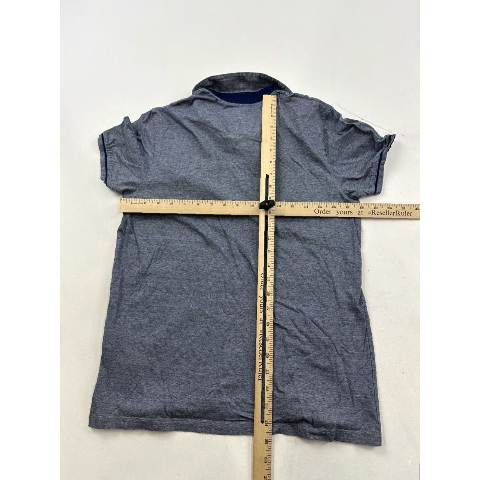 Ted Baker Ted Baker Shirt Mens 3 Blue Mini Striped Polo London Short Sleeve Slim Fit Size US S / EU 44-46 / 1 - 4 Thumbnail