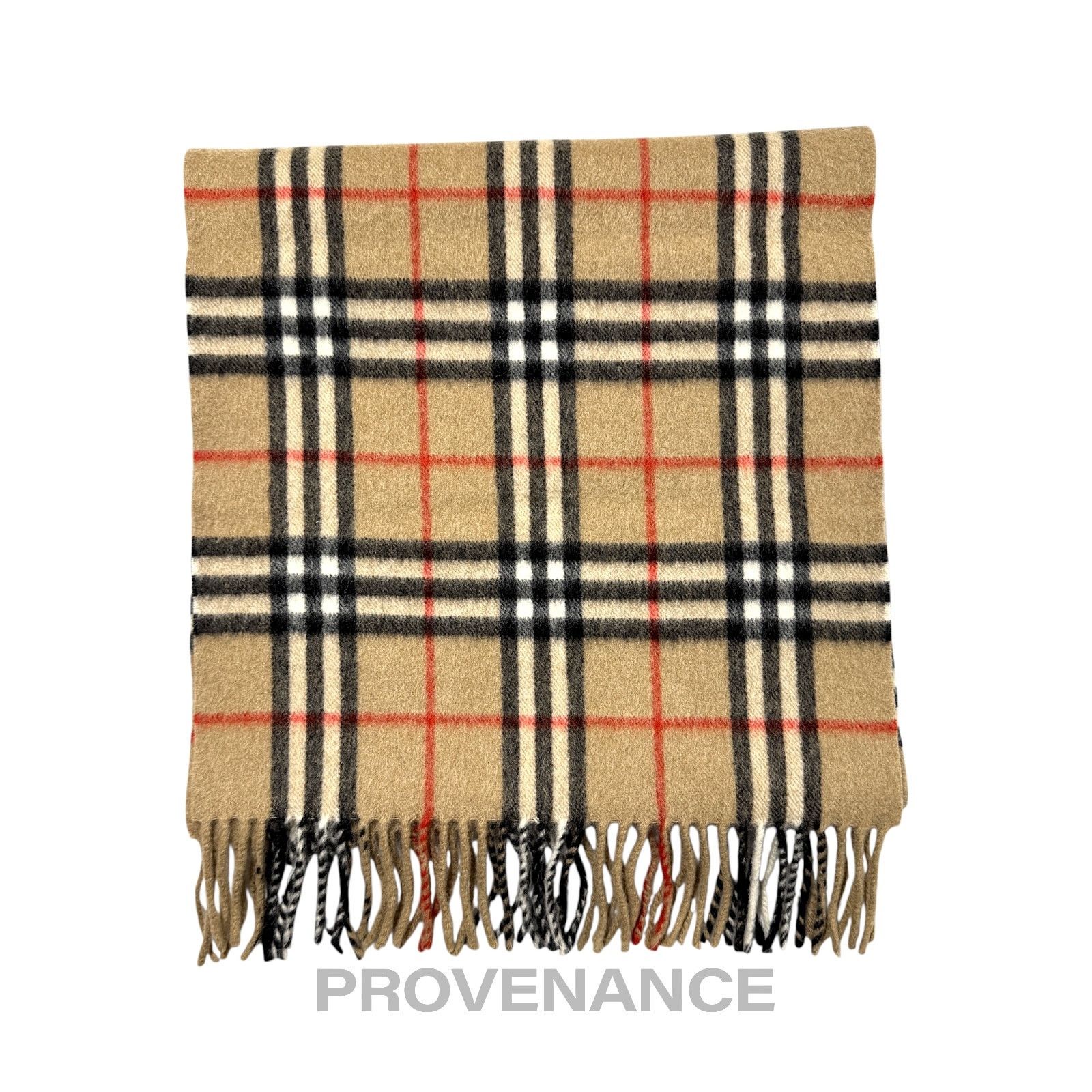 Burberry 🔴 Vintage Burberrys Scarf Nova Check 100% Cashmere Camel Size ONE SIZE - 2 Thumbnail
