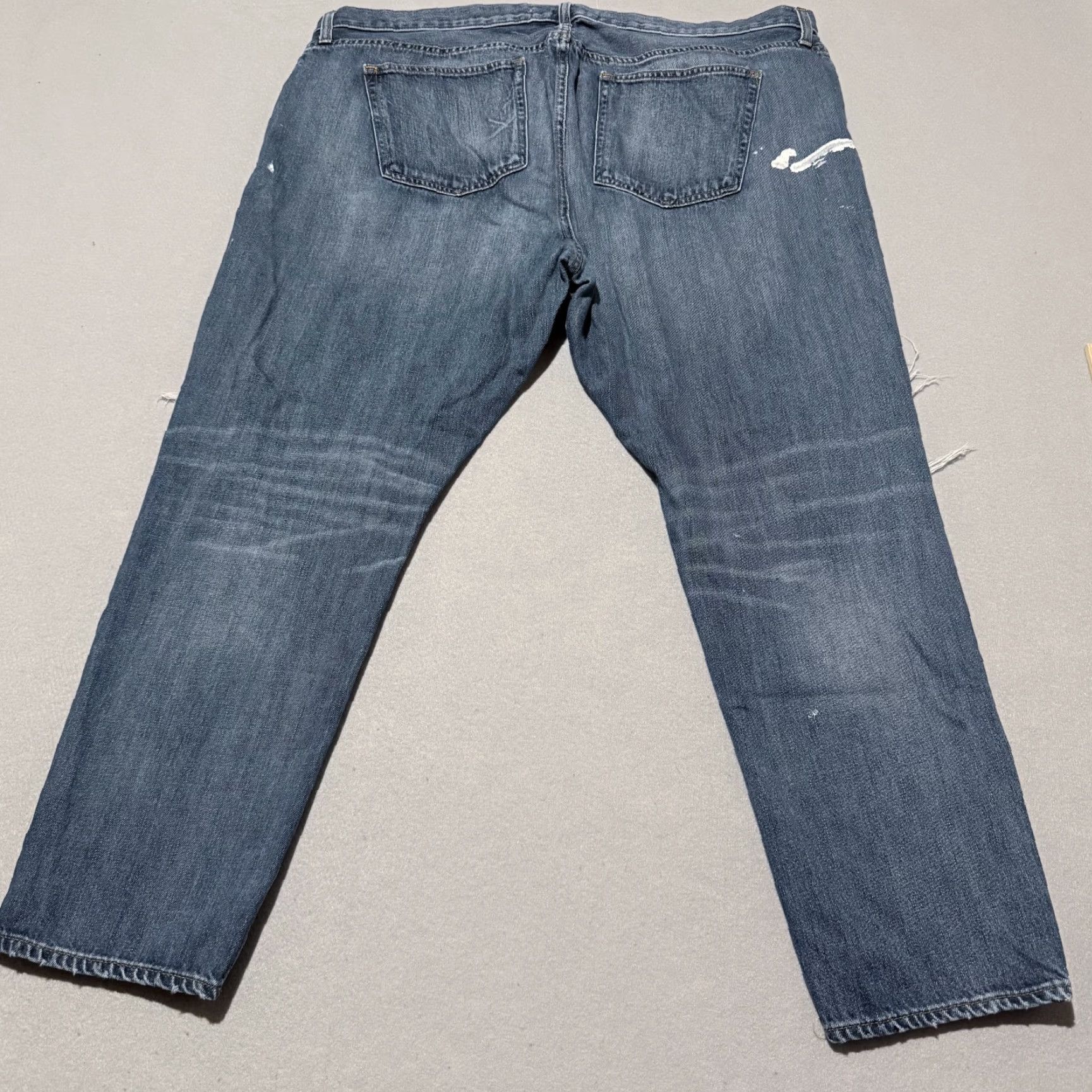 Gap Gap Jeans Womens Blue Denim Distressed Paint Splatter Relaxed Fit - 35 Size 24" / US 00 / IT 34 - 2 Thumbnail