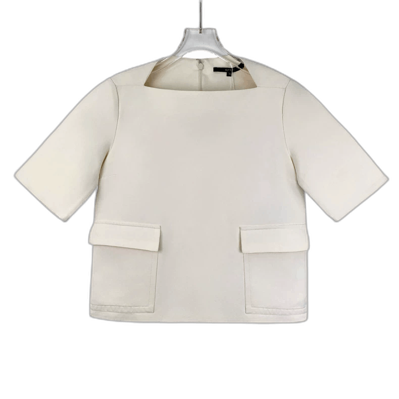 Gucci Gucci Beige Cotton Short Sleeve Top Size S / US 4 / IT 40 - 1 Thumbnail