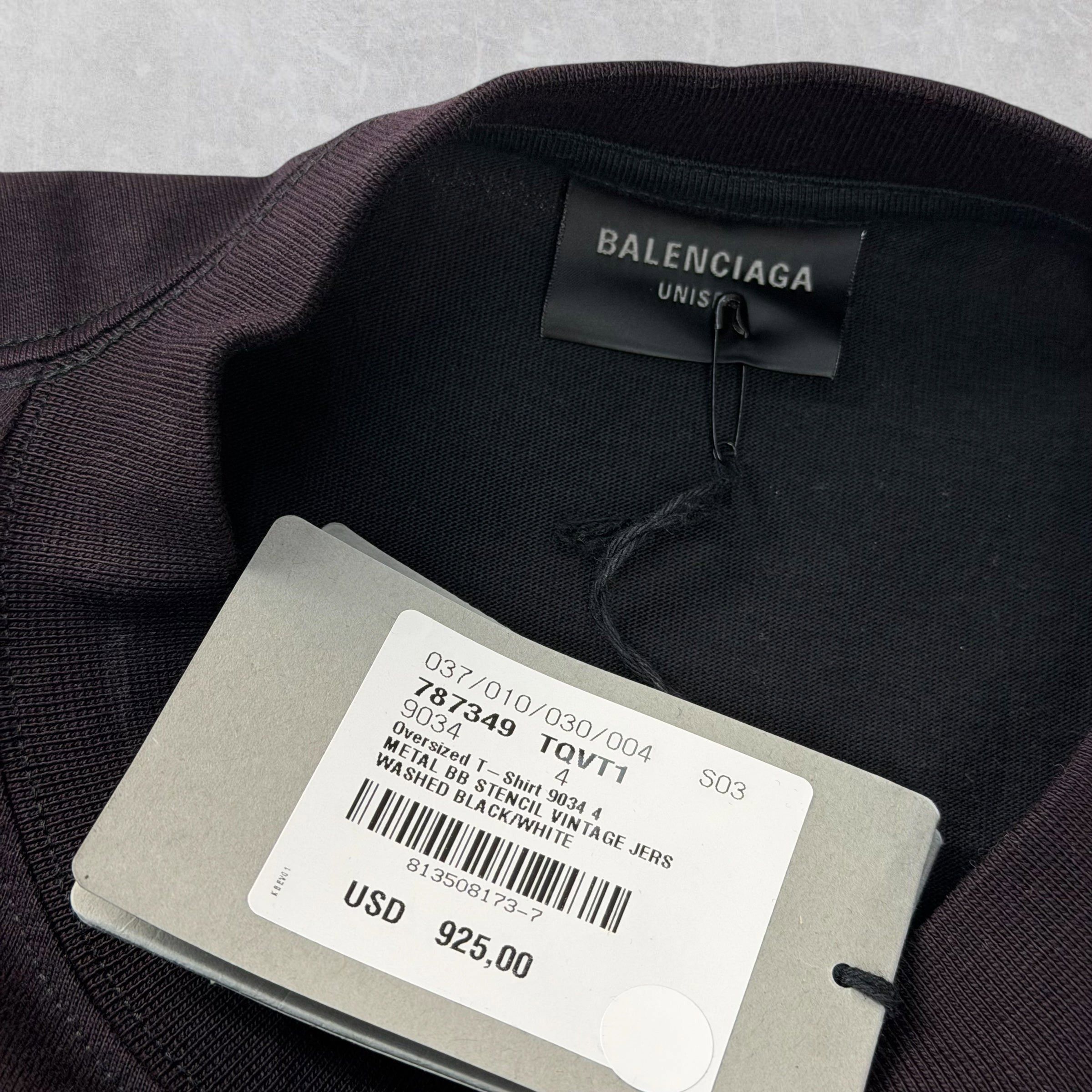 Balenciaga Balenciaga Black Metal BB Stencil Tee 4 (XXXL) Size US XXL / EU 58 / 5 - 5 Thumbnail