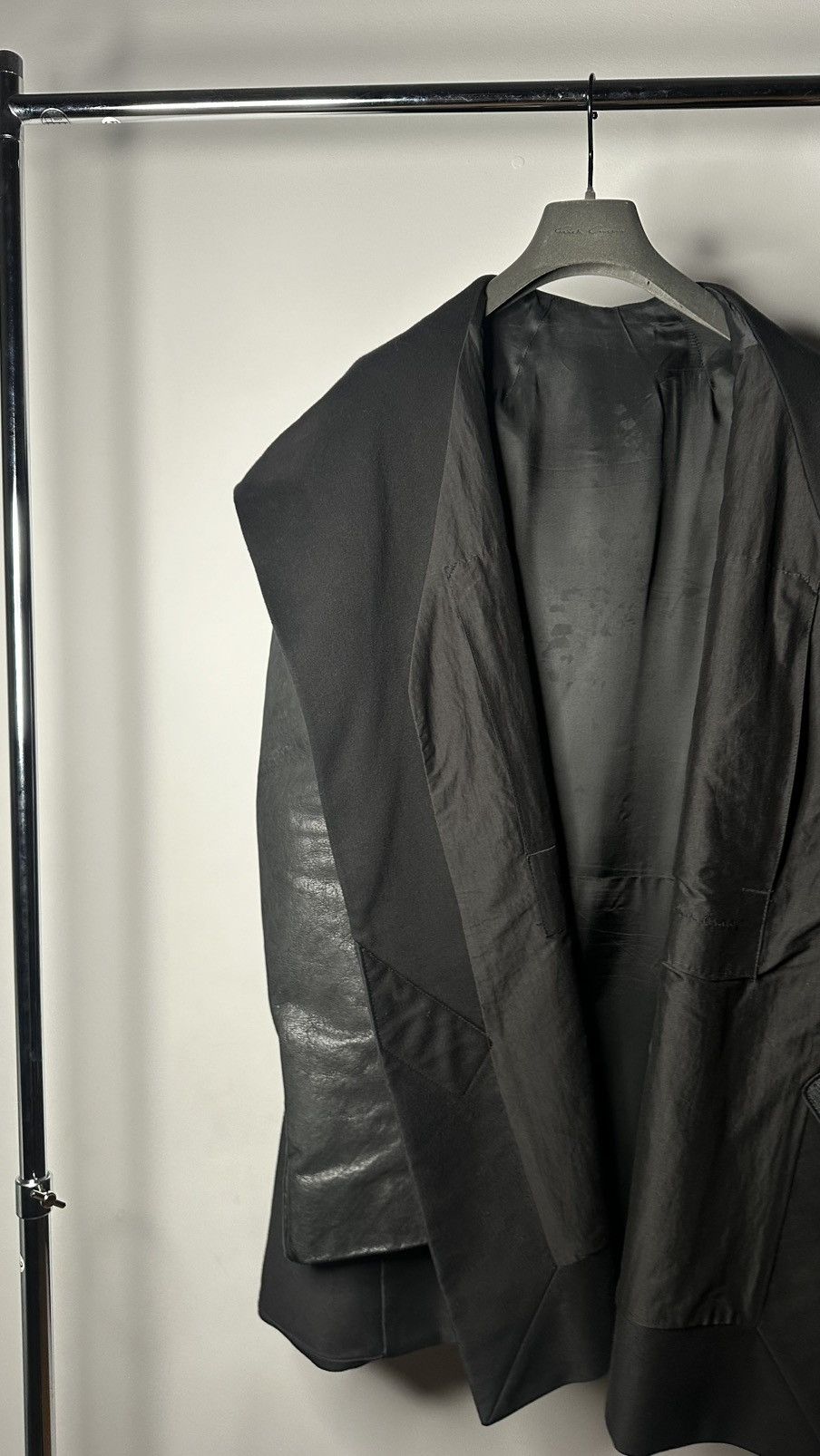 Rick Owens Coat with leather sleeves Size US L / EU 52-54 / 3 - 6 Thumbnail