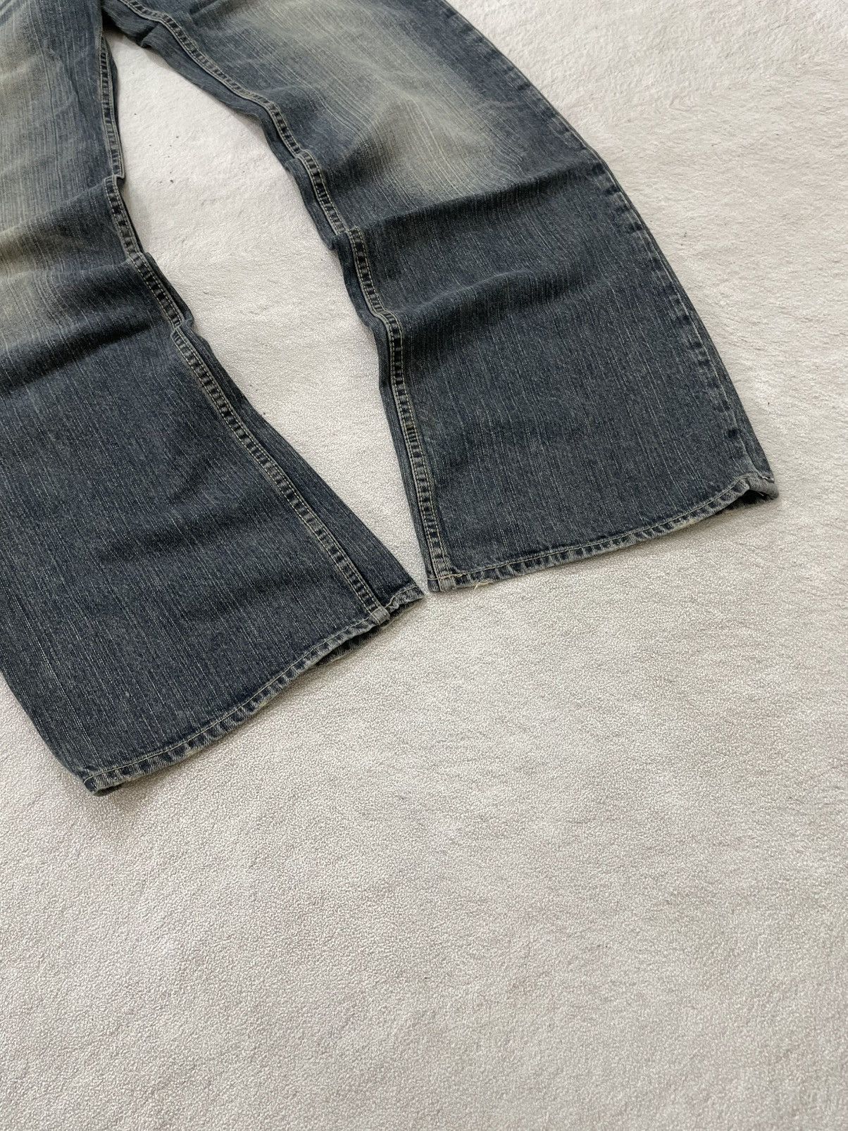 Japanese Brand 2000s Root Three Baggy Jeans Fading Distressed Denim Y2K LGB Size US 30 / EU 46 - 3 Thumbnail