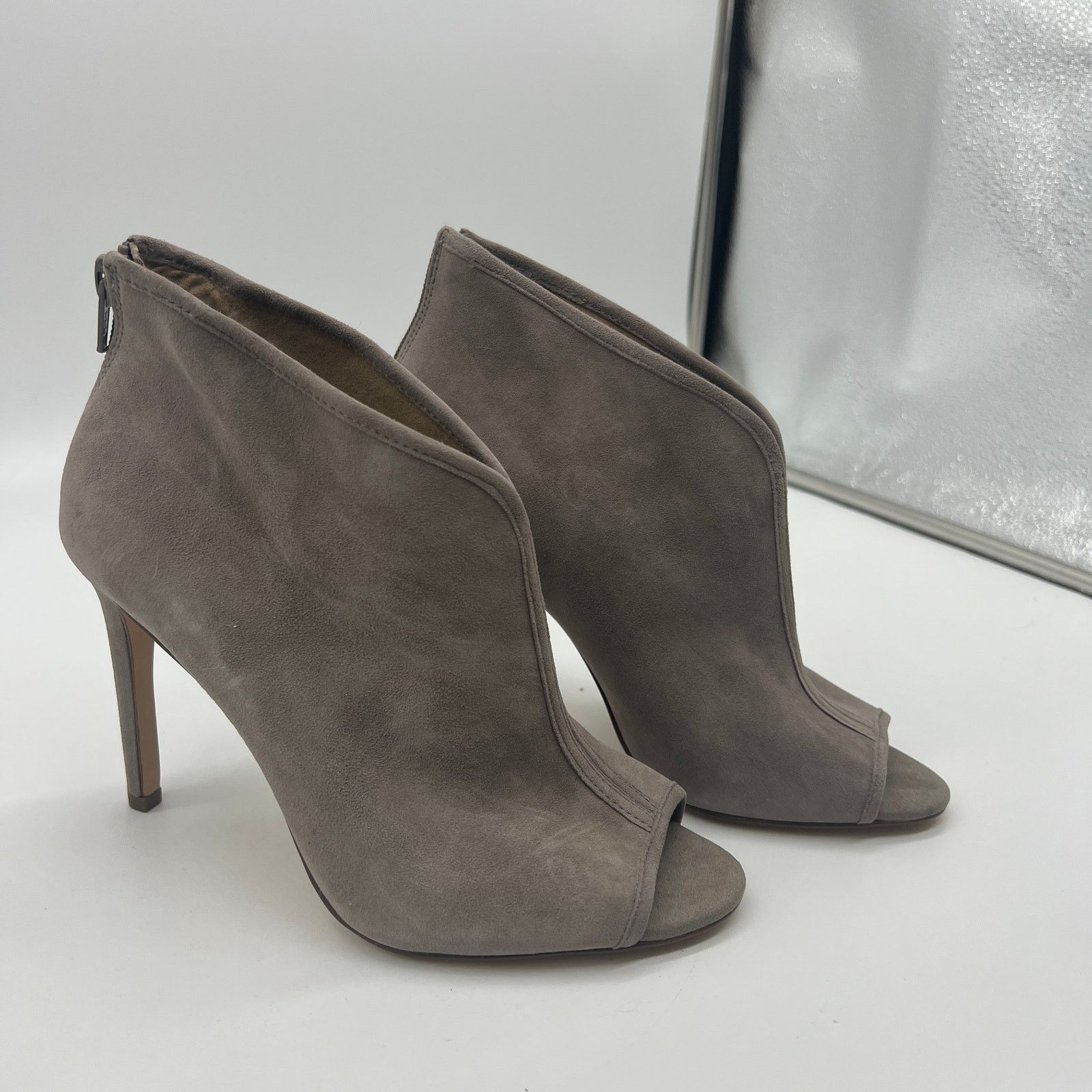 Other G.I.L.I. Peep Toe Zip Back Suede Booties Size 7 M Size US 7 / IT 37 - 1 Thumbnail