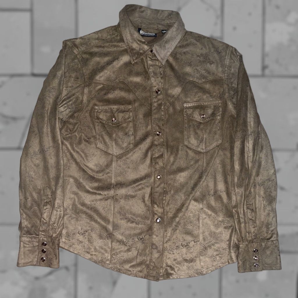 Vintage Outback Trading Company Snap Button Shirt Womens Large Brown Size L / US 10 / IT 46 - 1 Thumbnail