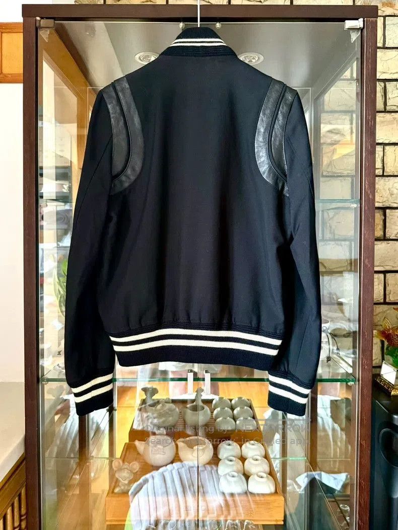 Saint Laurent Black Baseball Jacket.