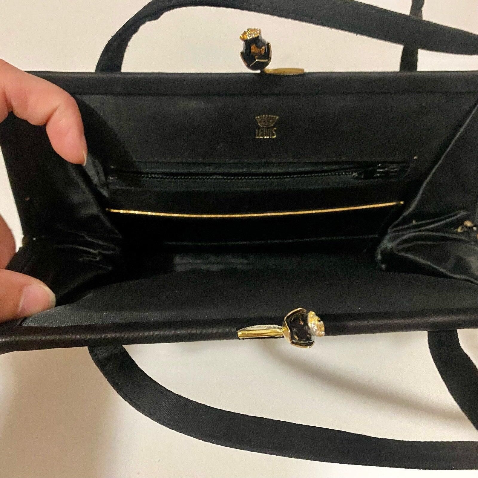 Other Crown Lewis Vintage Black Pleated Purse Evening Bag Size ONE SIZE - 12 Thumbnail