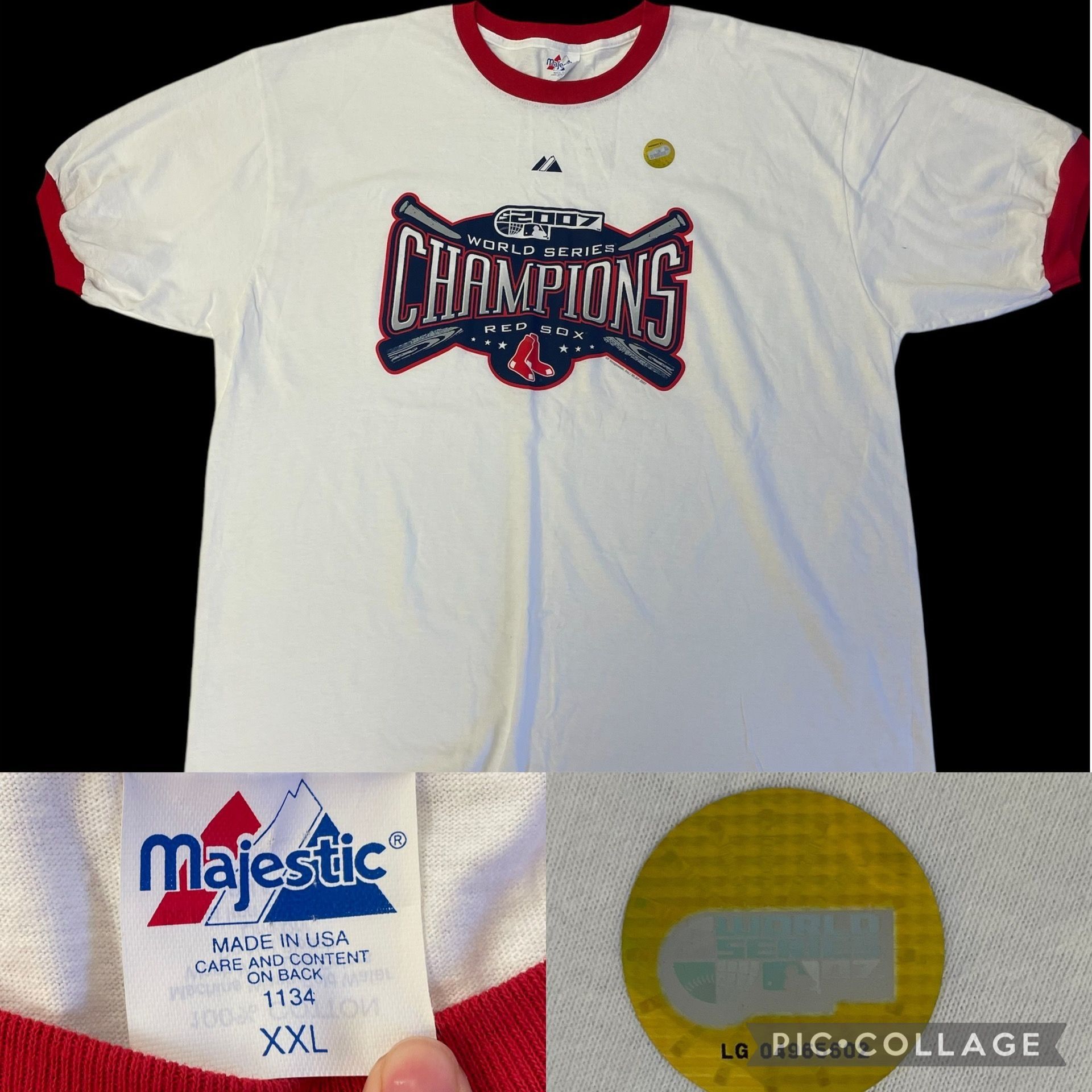 Majestic NEW Majestic 2007 MLB RED SOX World Series Champions RINGER Size US XXL / EU 58 / 5 - 1 Thumbnail