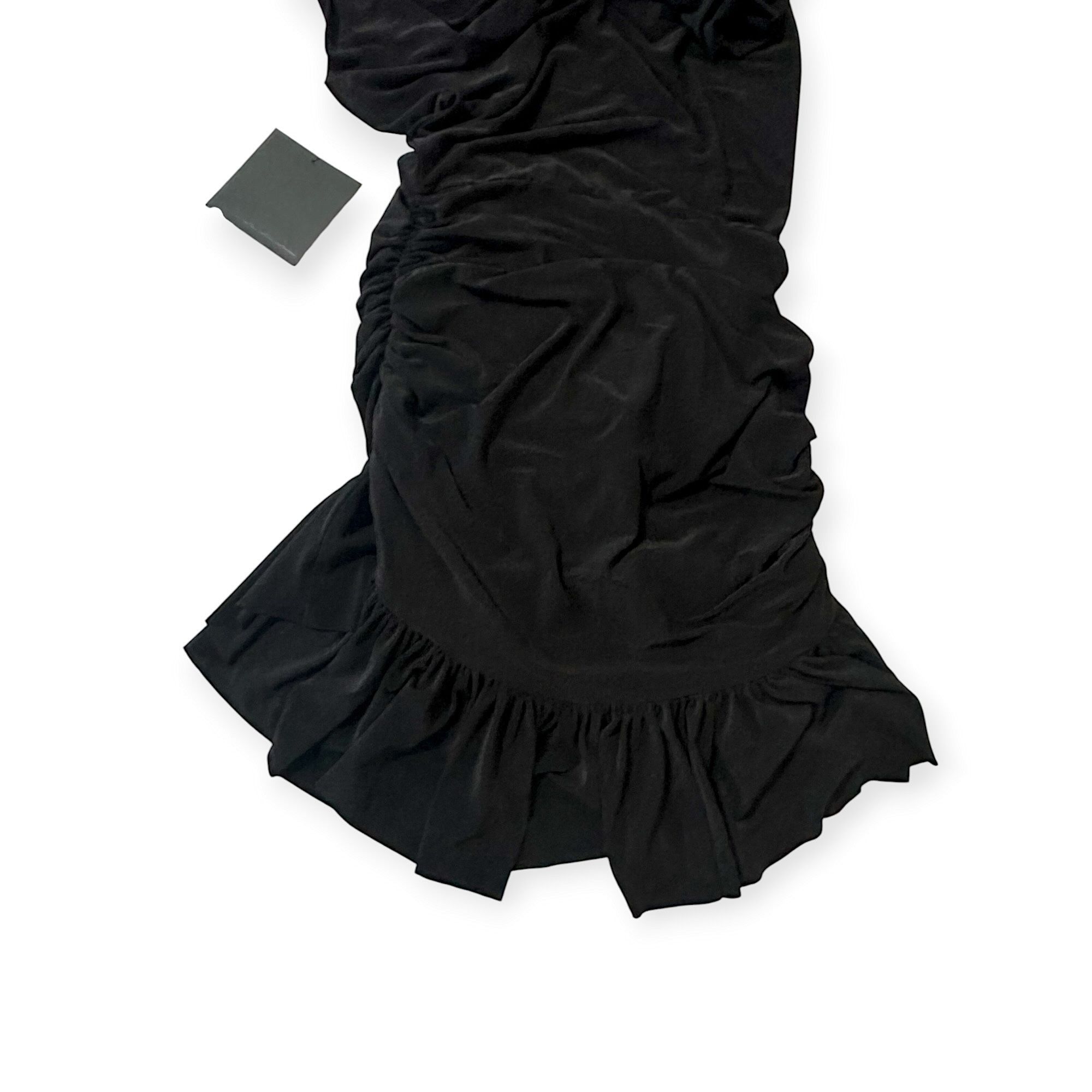 Norma Kamali Norma Kamali One Shoulder Peasant Mini Dress, Black, Size Size S / US 4 / IT 40 - 11 Thumbnail