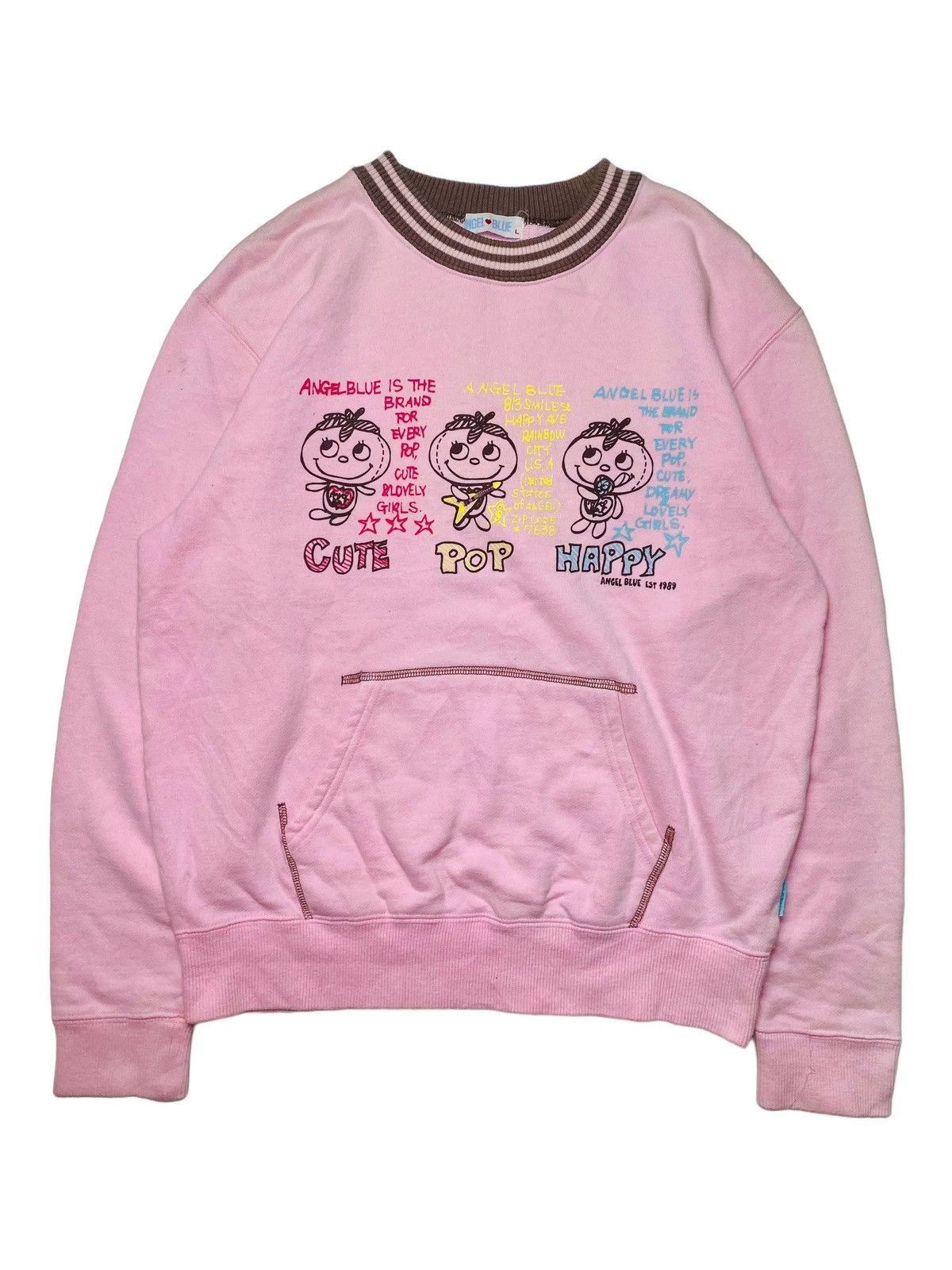 Angel Blue × Hysteric Glamour × Japanese Brand 2000s Angel Blue - Cute, Pop & Happy Sweatshirt Size L / US 10 / IT 46 - 1 Thumbnail