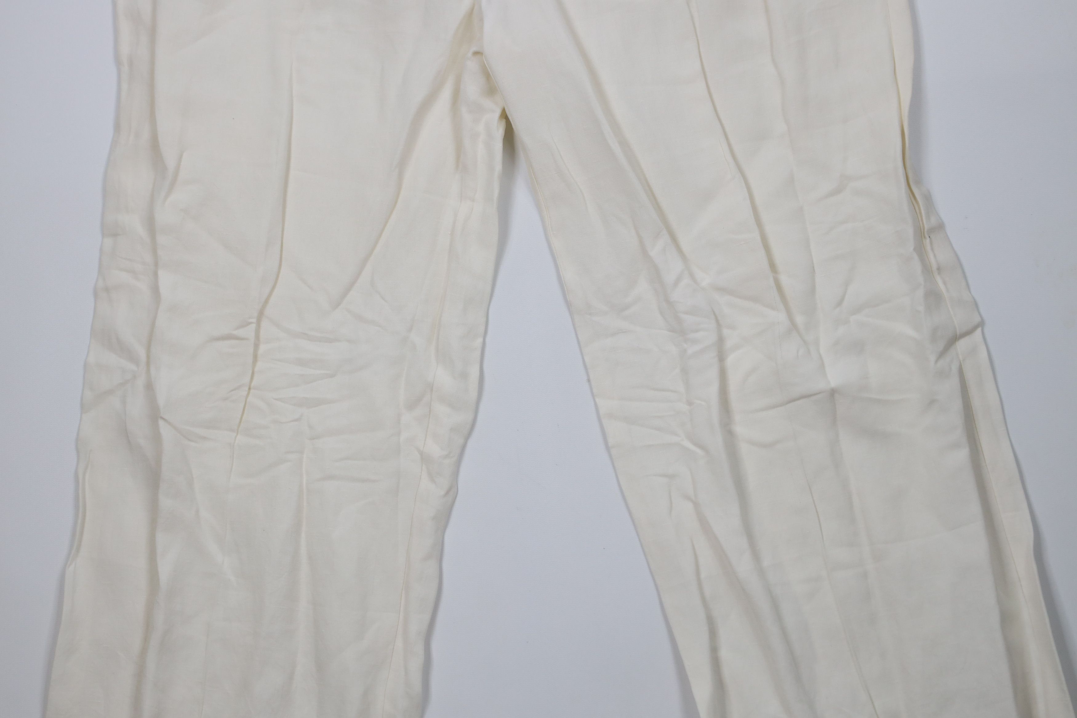 Vintage Vintage 90s Streetwear Silk Linen Wide Leg Harem Pants Cream Size 40" / US 18 - 3 Thumbnail