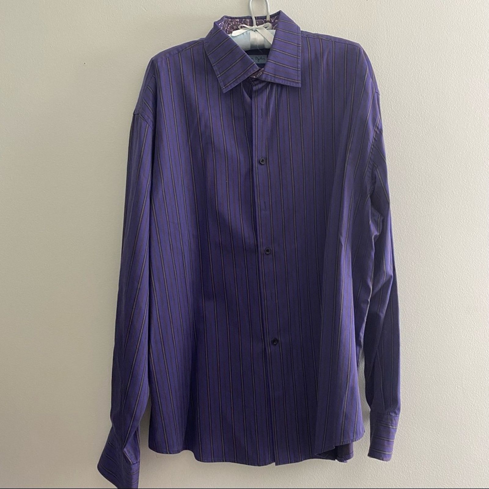 Other Jonathan Ogilvy purple striped button down Size US XL / EU 56 / 4 - 2 Thumbnail