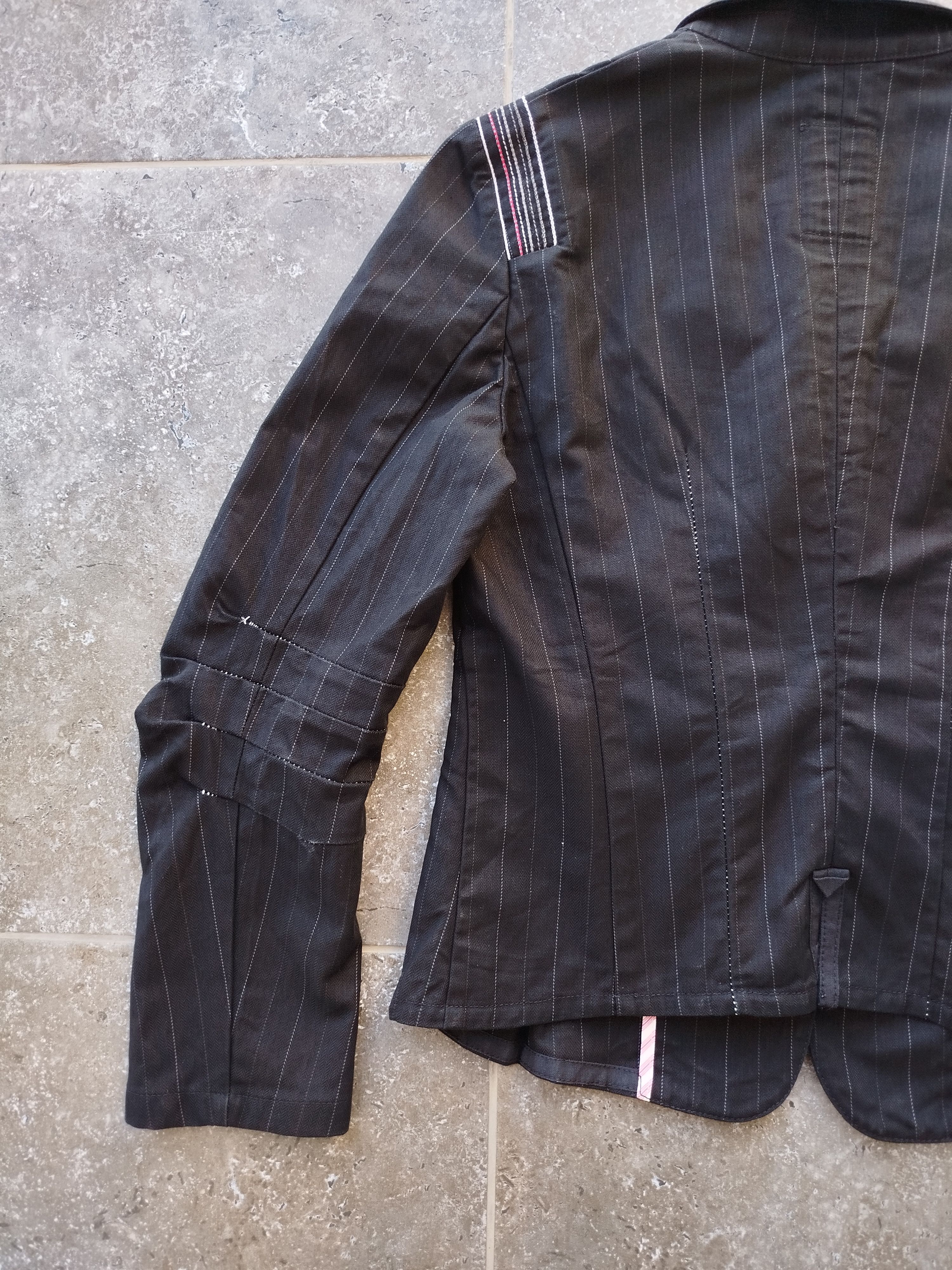 Marithe + Francois Girbaud Blazer Jacket Striped Pockets Cotton Italy Vintage 00s Size S / US 4 / IT 40 - 9 Thumbnail