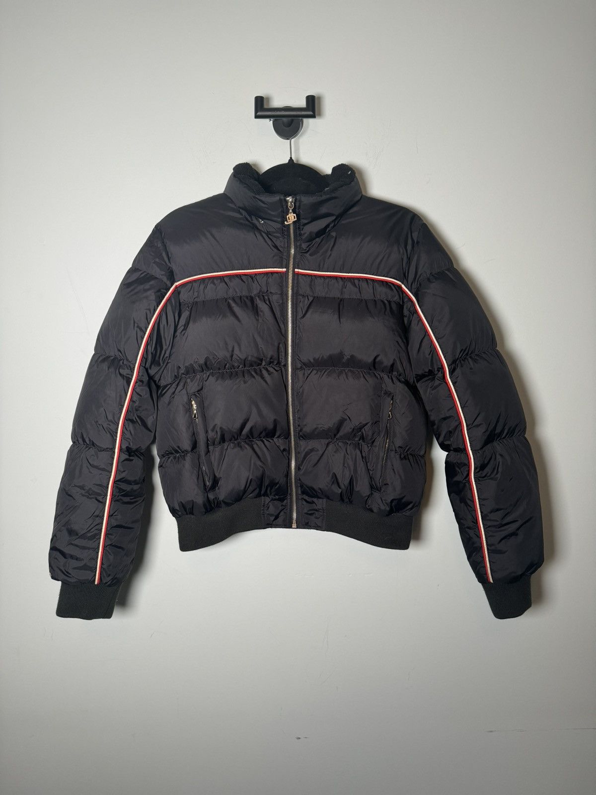 image of Jennifer Lopez Jlo Puffer Cropped Y2K Vintage Jacket in Black, Women's (Size Medium)
