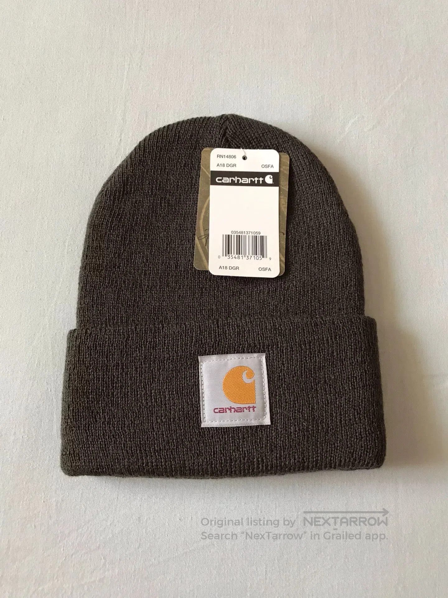 Carhartt Carhartt A18 DGR Dark Green Beanie. Size ONE SIZE - 1 Thumbnail