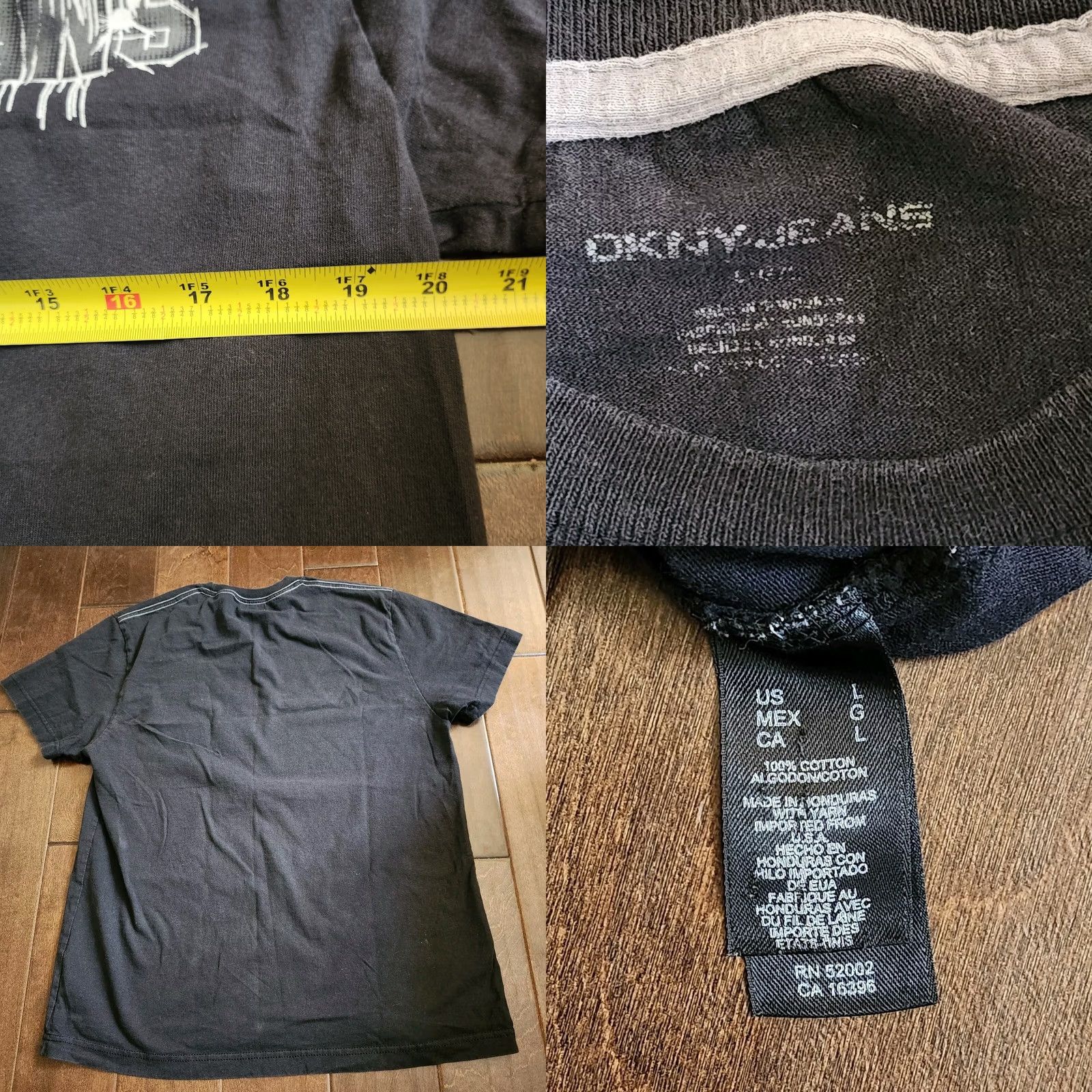 DKNY DKNY Men's Black Logo Shirt - Size L, Regular Fit, Crew Neck, Cotton, T-Shirt, Left Logo, Solid, Men, DKNY, Honduras, Fall, Summer, Spring Size US L / EU 52-54 / 3 - 8 Thumbnail