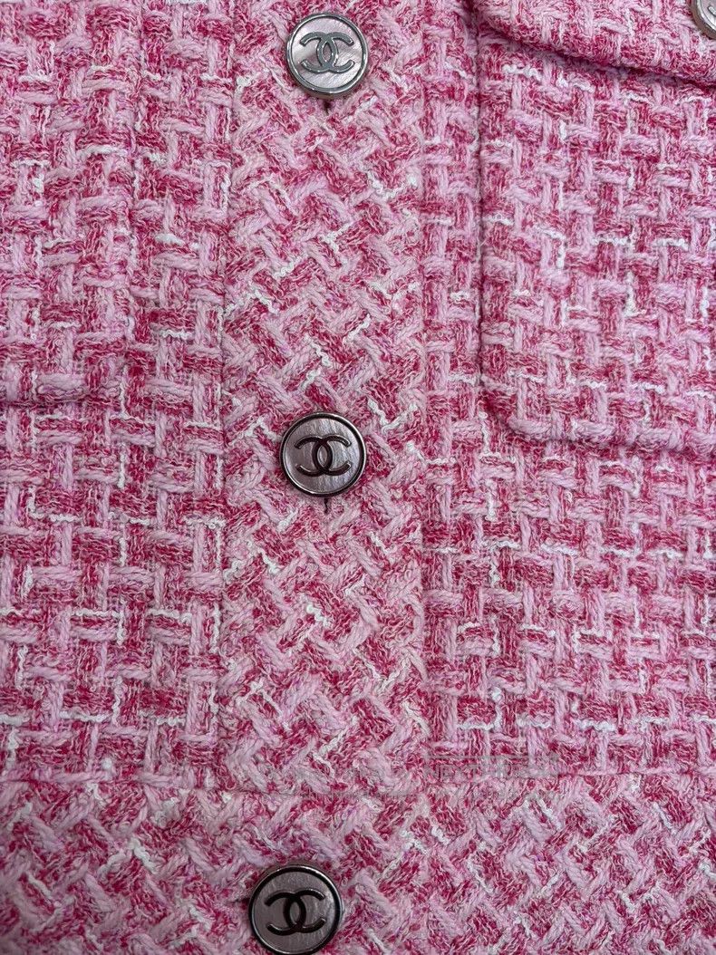 Chanel Chanel Early spring pink tweed short-sleeved jacket Size XS / US 0-2 / IT 36-38 - 3 Thumbnail