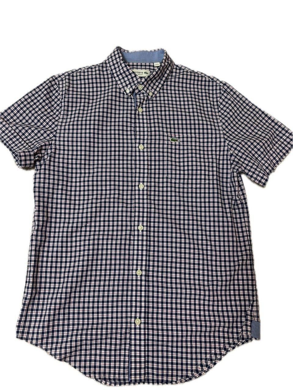 Lacoste Lacoste classic blue checkered shirt with short sleeves Size US M / EU 48-50 / 2 - 4 Thumbnail