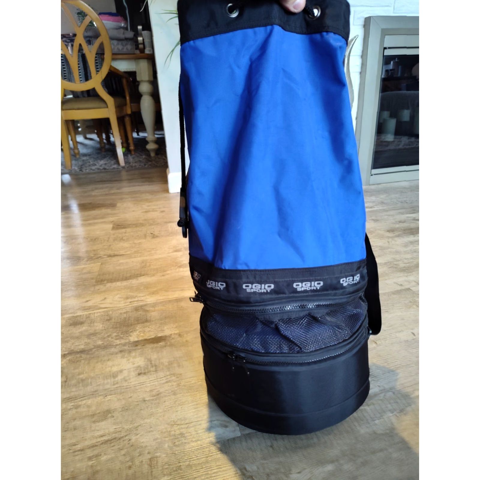 Vintage VINTAGE OGIO Duffle Bag 3 In 1 Blue Nylon 24" Tall Fish Pattern Sports Gear 1990s Mens Bag Size ONE SIZE - 3 Thumbnail